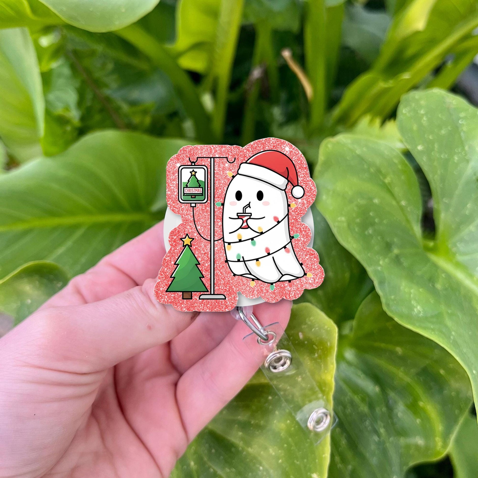 Christmas Badge Reel: Holiday Nurse ID Holder, Medical Clip