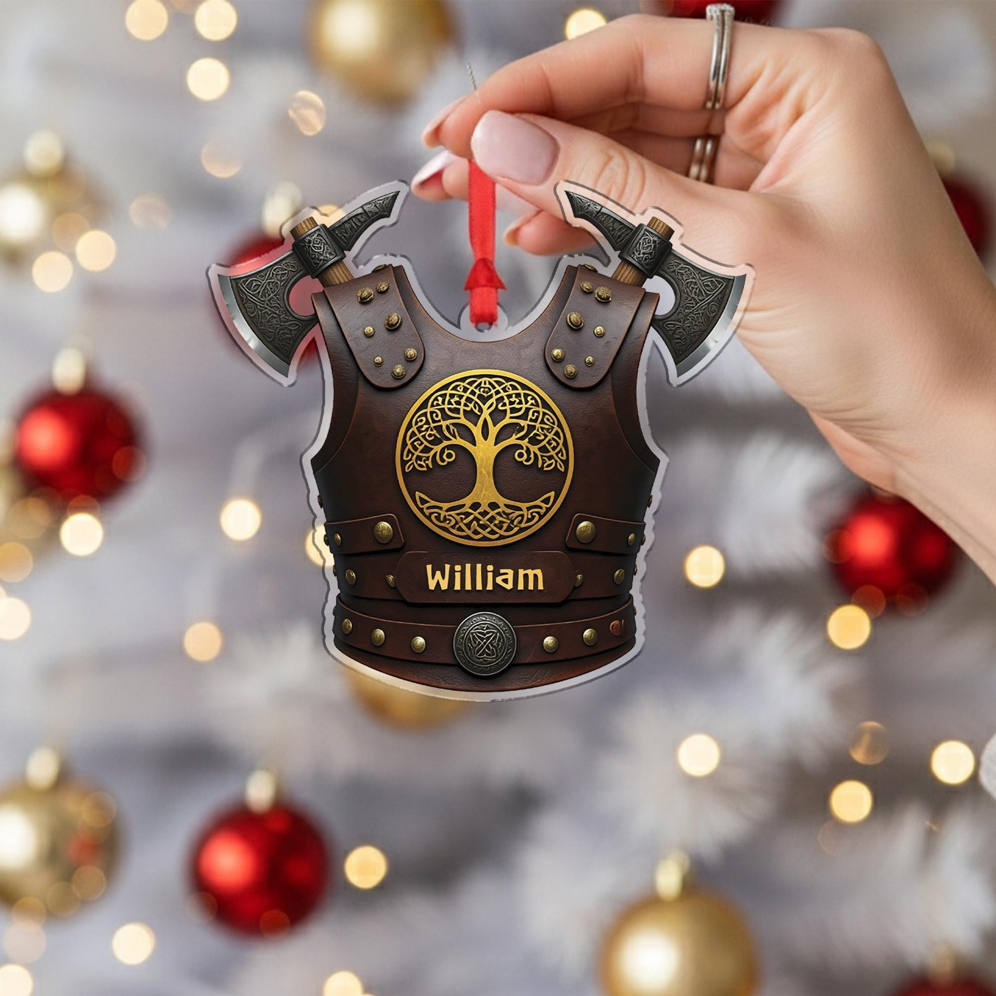 Personalized Viking Ornament: Norse Warrior Christmas Decor