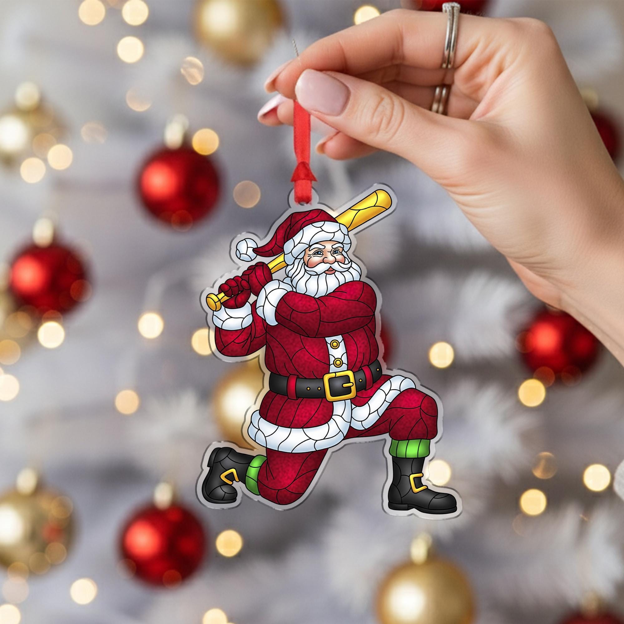 Santa Baseball Ornament: Christmas Sports Decoration