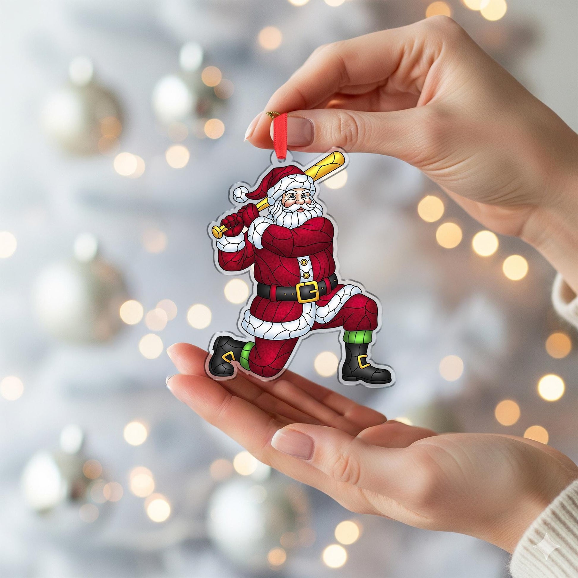 Santa Baseball Ornament: Christmas Sports Decoration