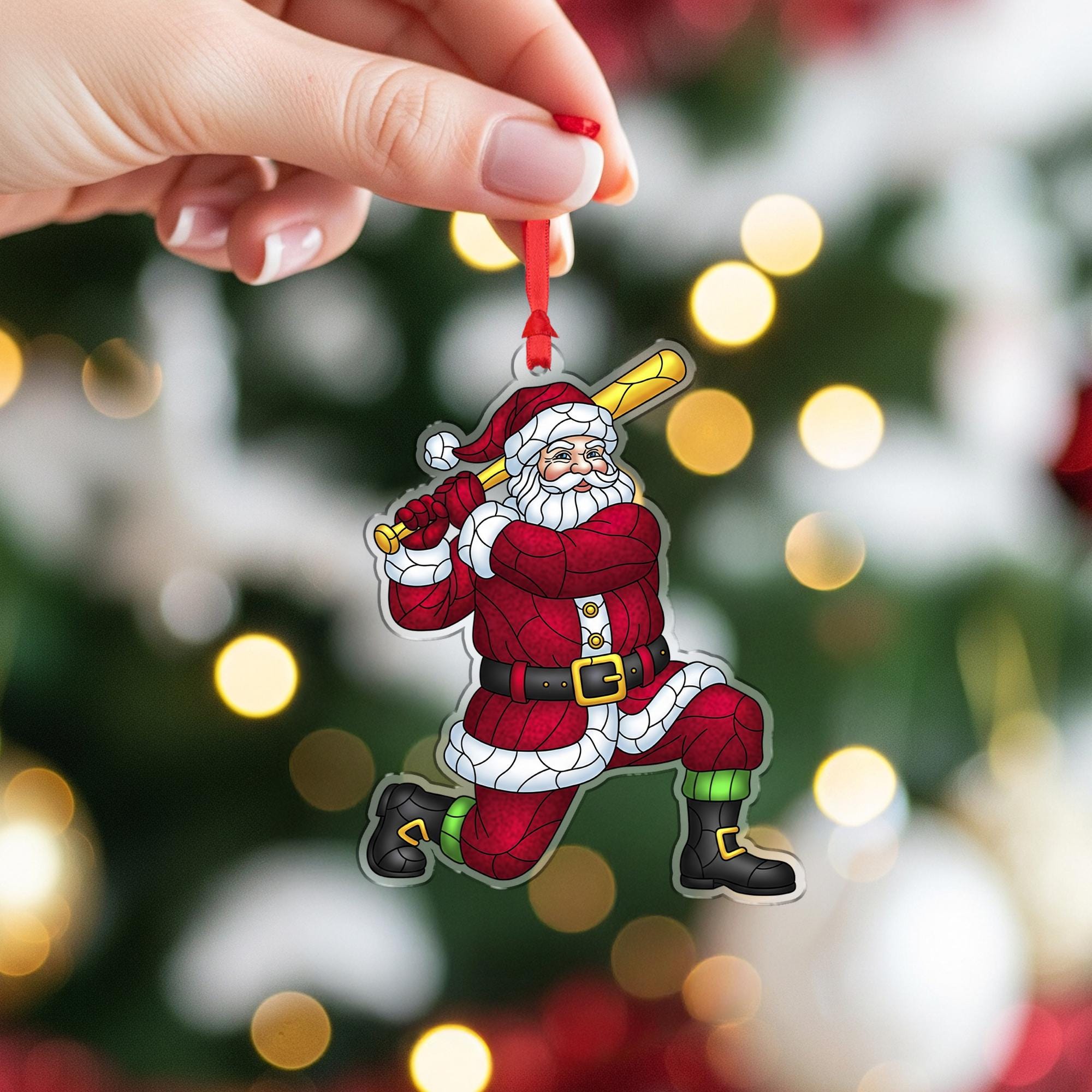 Santa Baseball Ornament: Christmas Sports Decoration