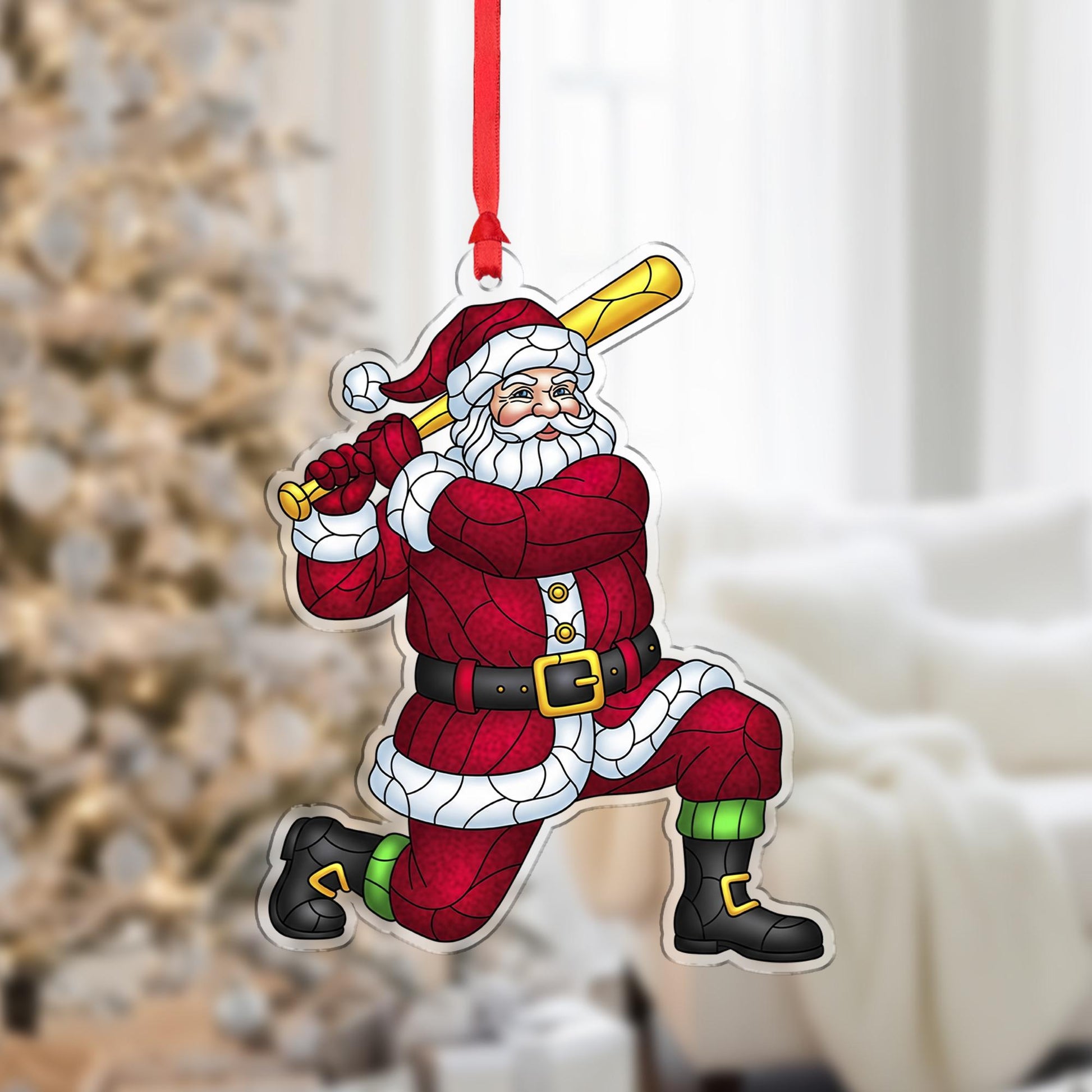 Santa Baseball Ornament: Christmas Sports Decoration