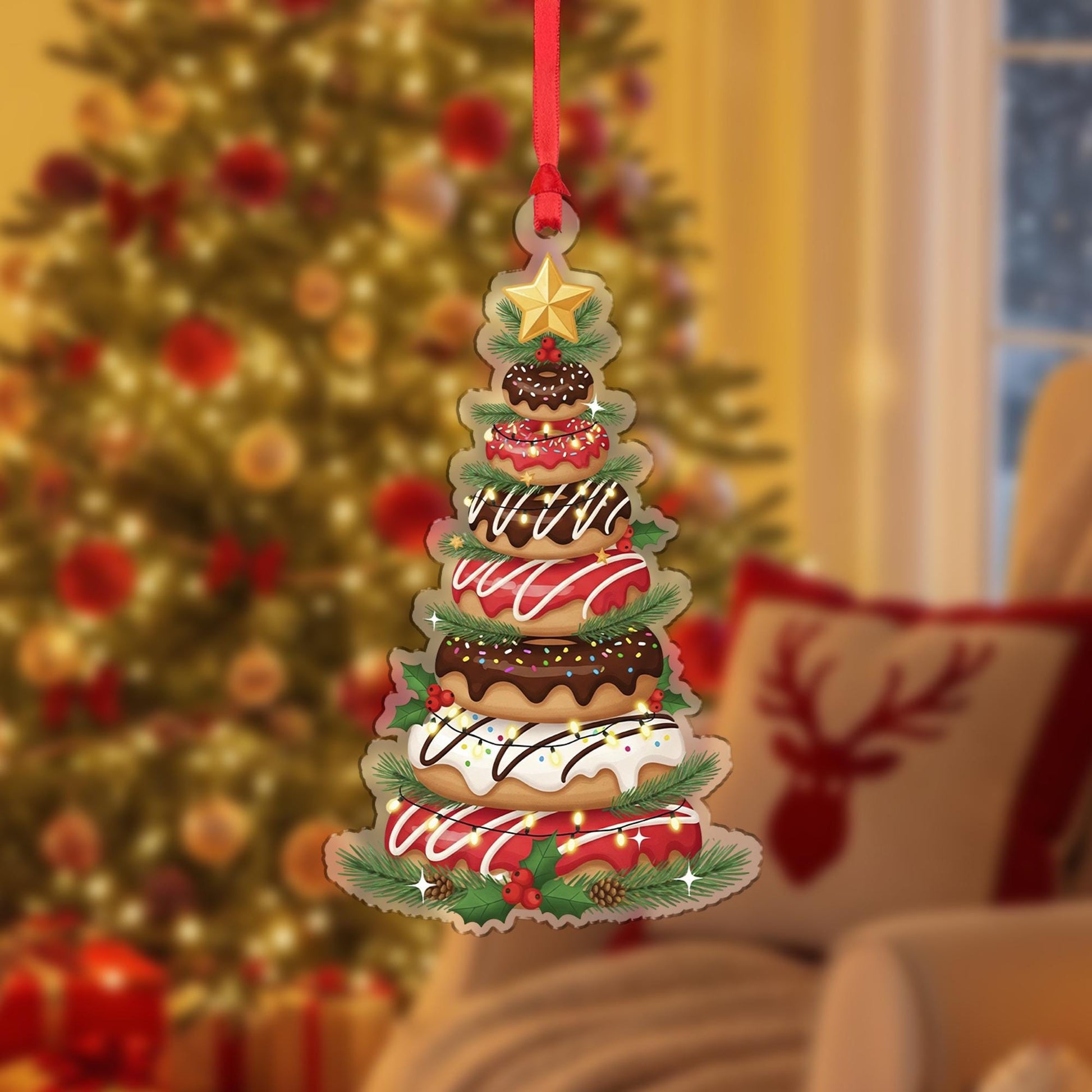 Donut Christmas Tree Ornament: Sweet Holiday Decoration