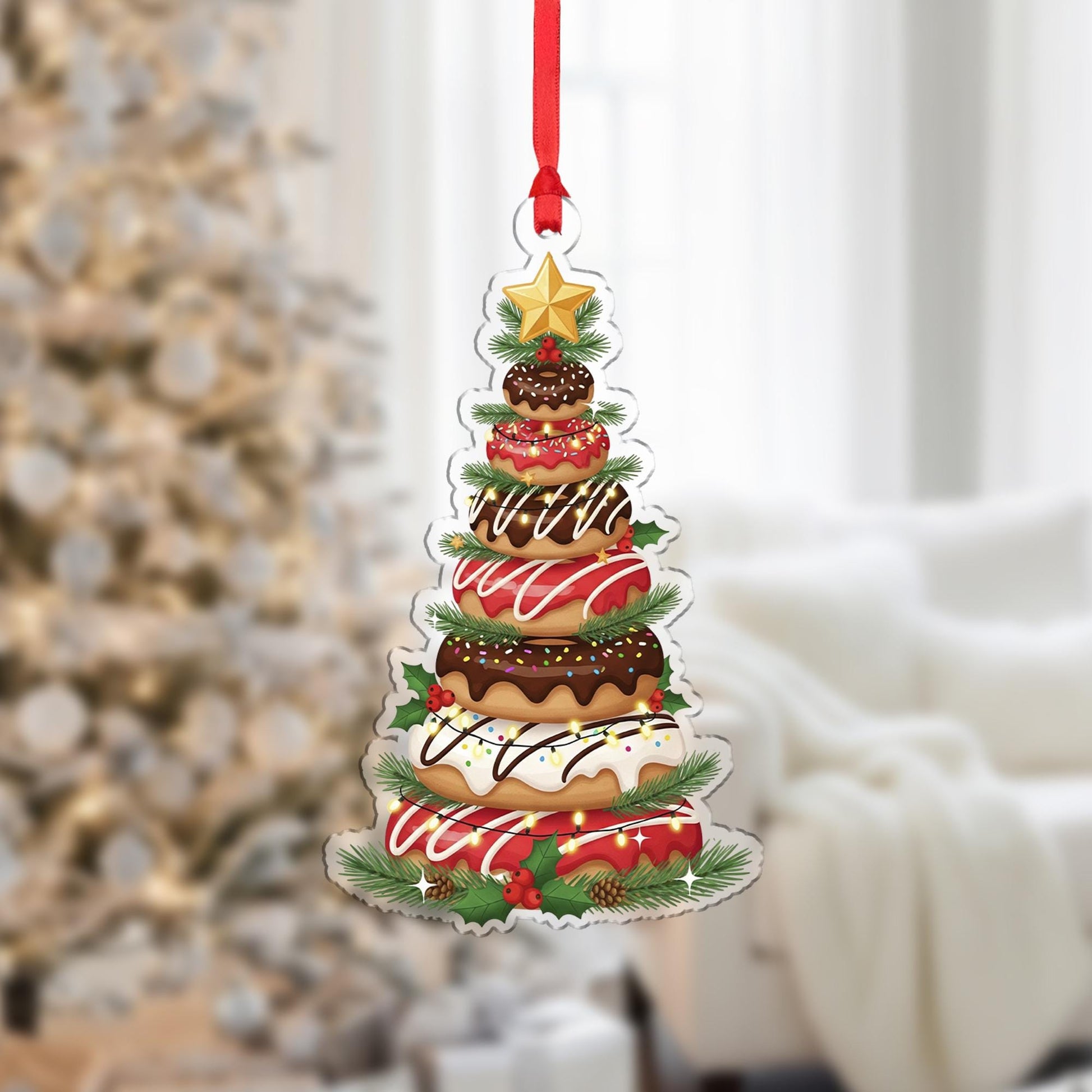 Donut Christmas Tree Ornament: Sweet Holiday Decoration