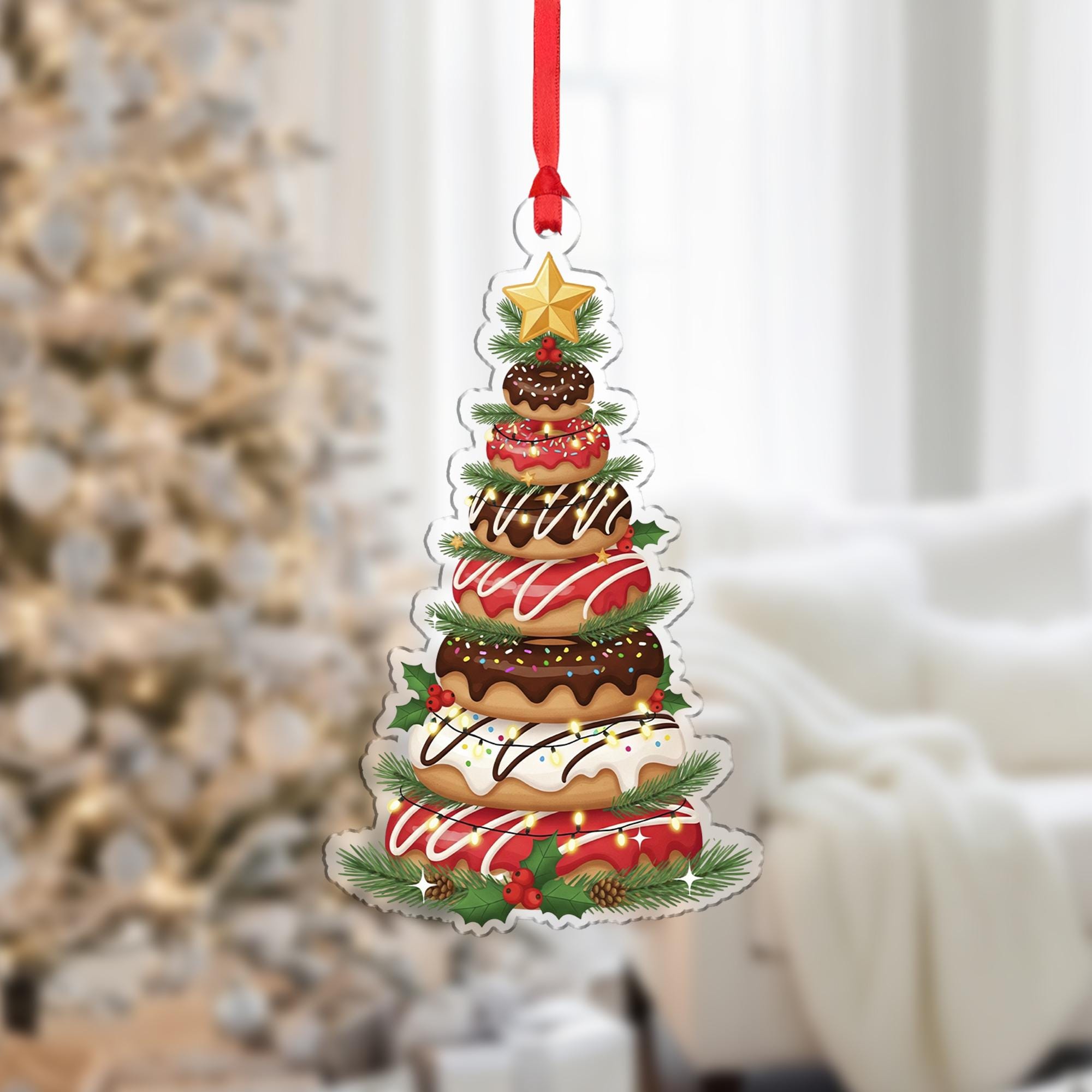 Donut Christmas Tree Ornament: Sweet Holiday Decoration