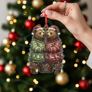 Personalized Bear Couple Ornament: Rustic Christmas Decor