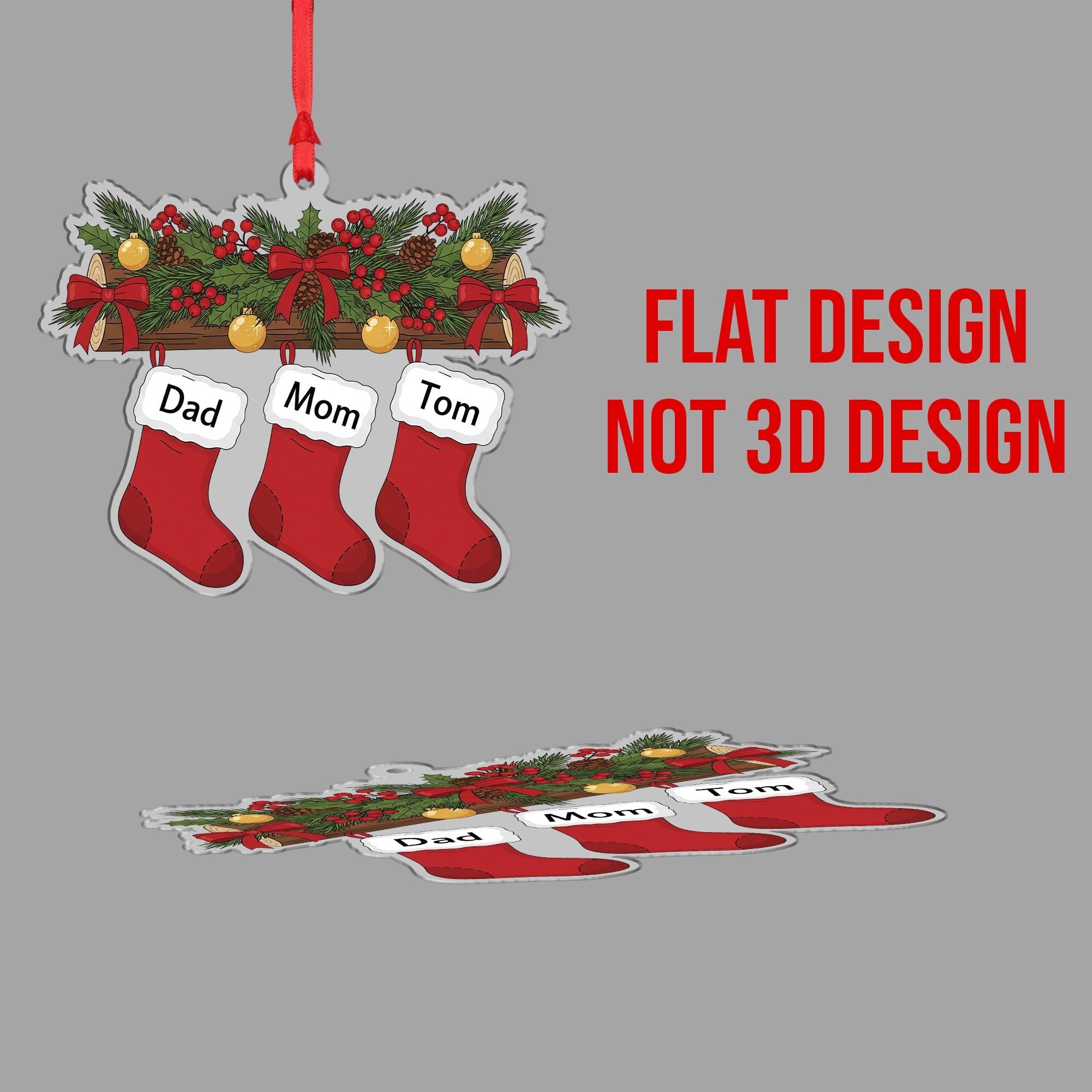 Personalized Stocking Family Ornament: Custom Christmas Decoration