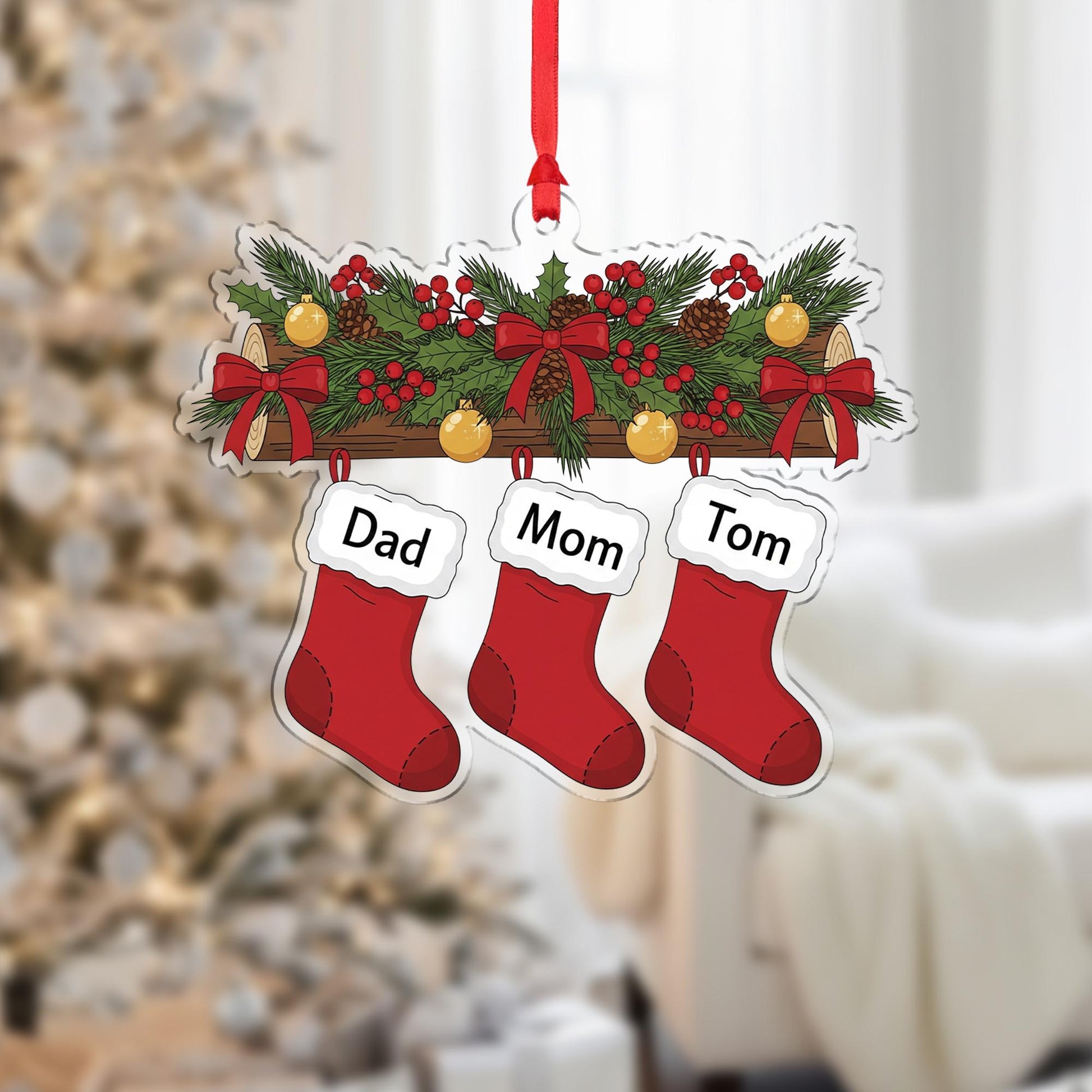 Personalized Stocking Family Ornament: Custom Christmas Decoration