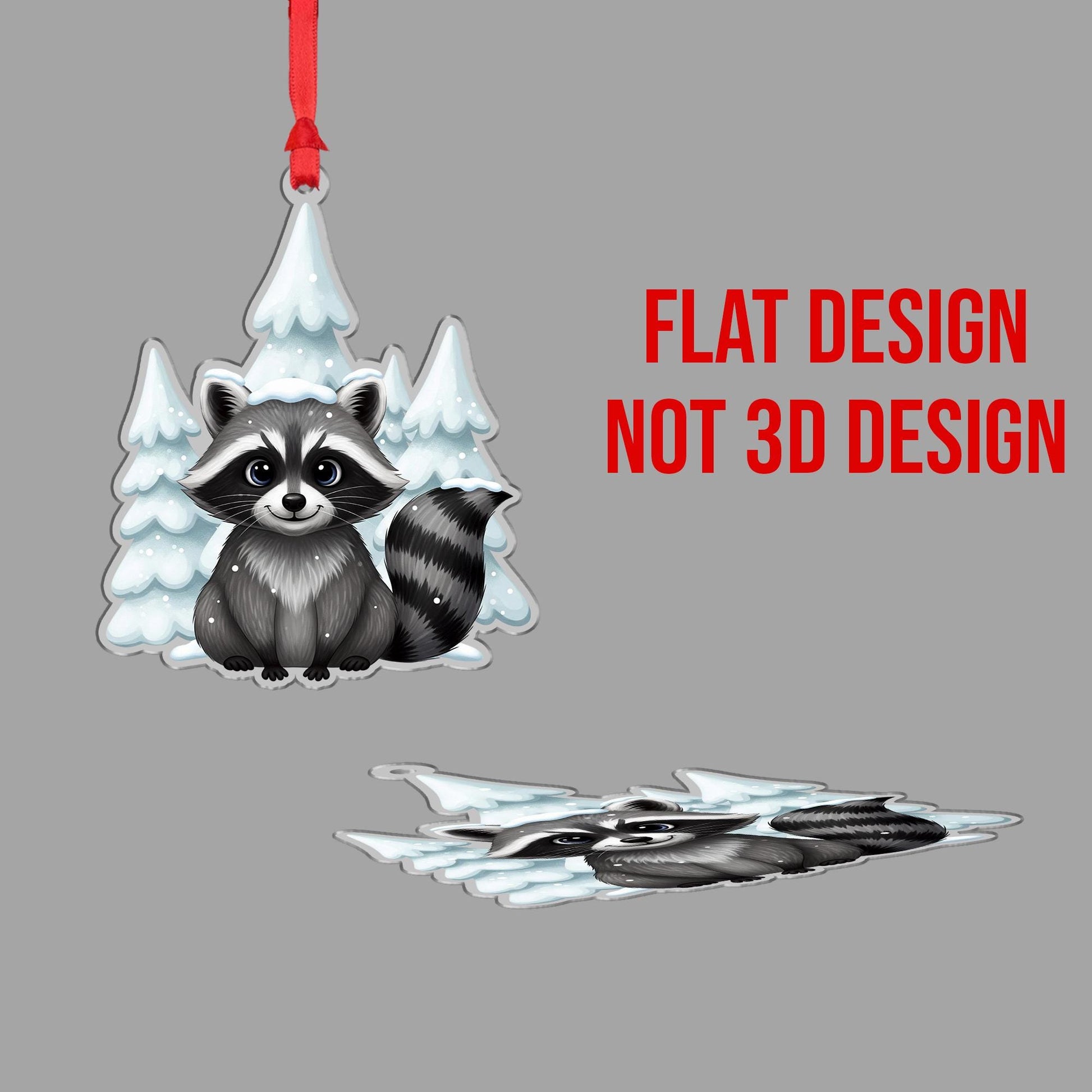 Raccoon Christmas Ornament: Rustic Wildlife Xmas Gift
