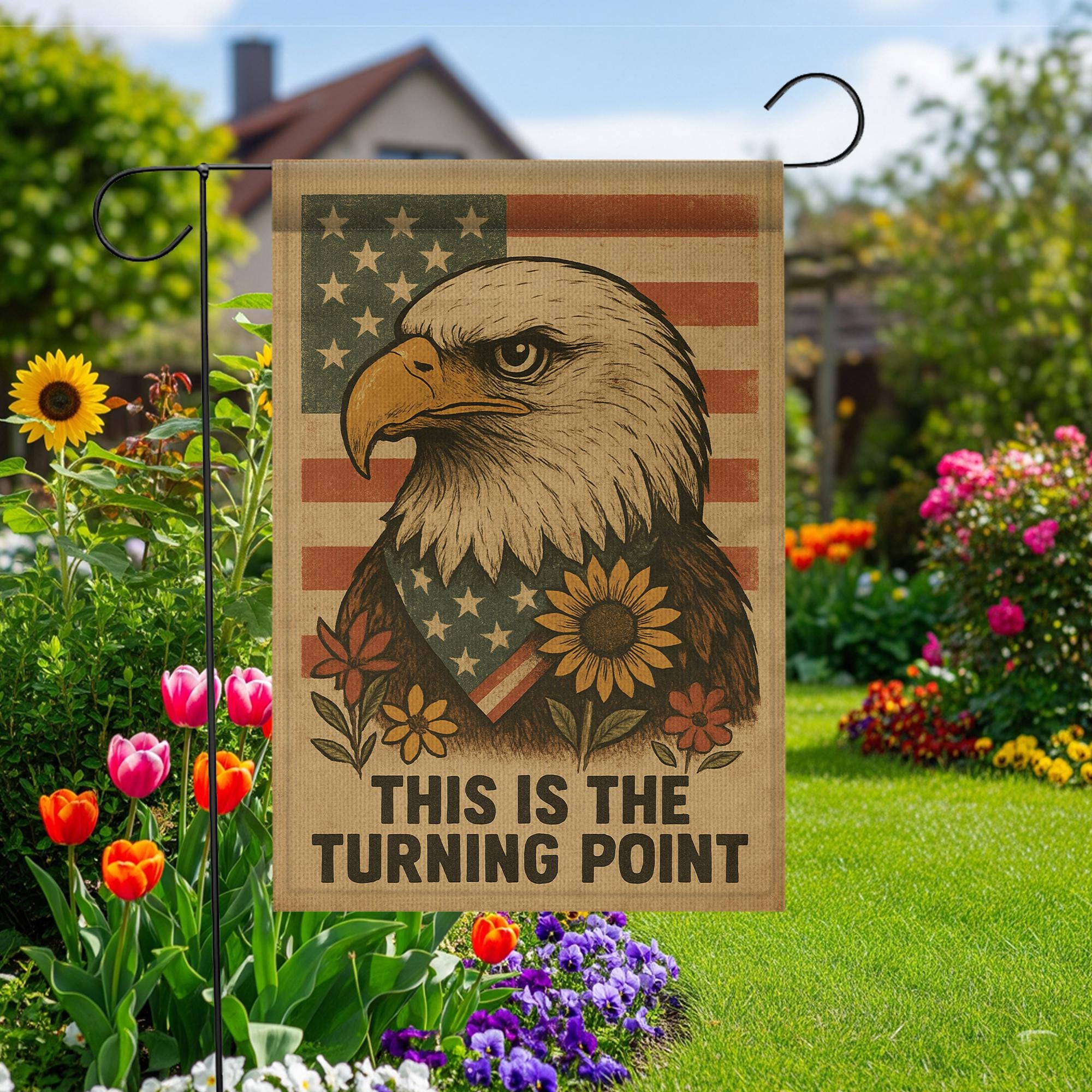Garden Flag • Bald Eagle Outdoor Decor • American Pride Yard Banner Gift