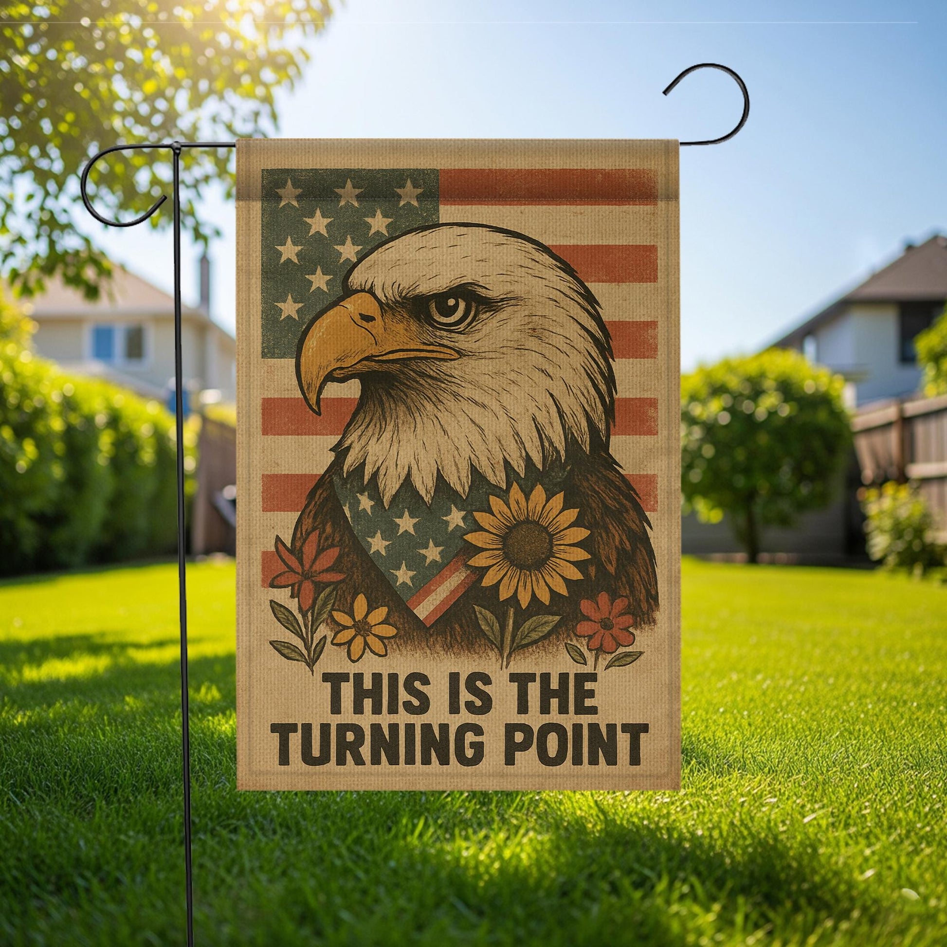 Garden Flag • Bald Eagle Outdoor Decor • American Pride Yard Banner Gift