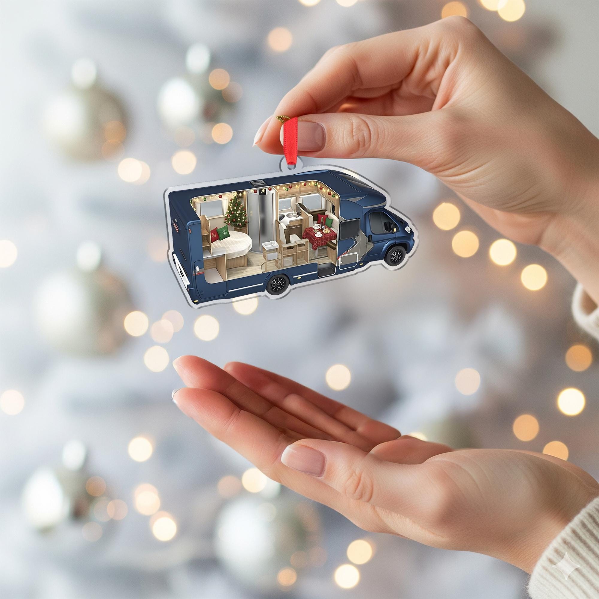 RV Camper Christmas Ornament, Motorhome Holiday Decor