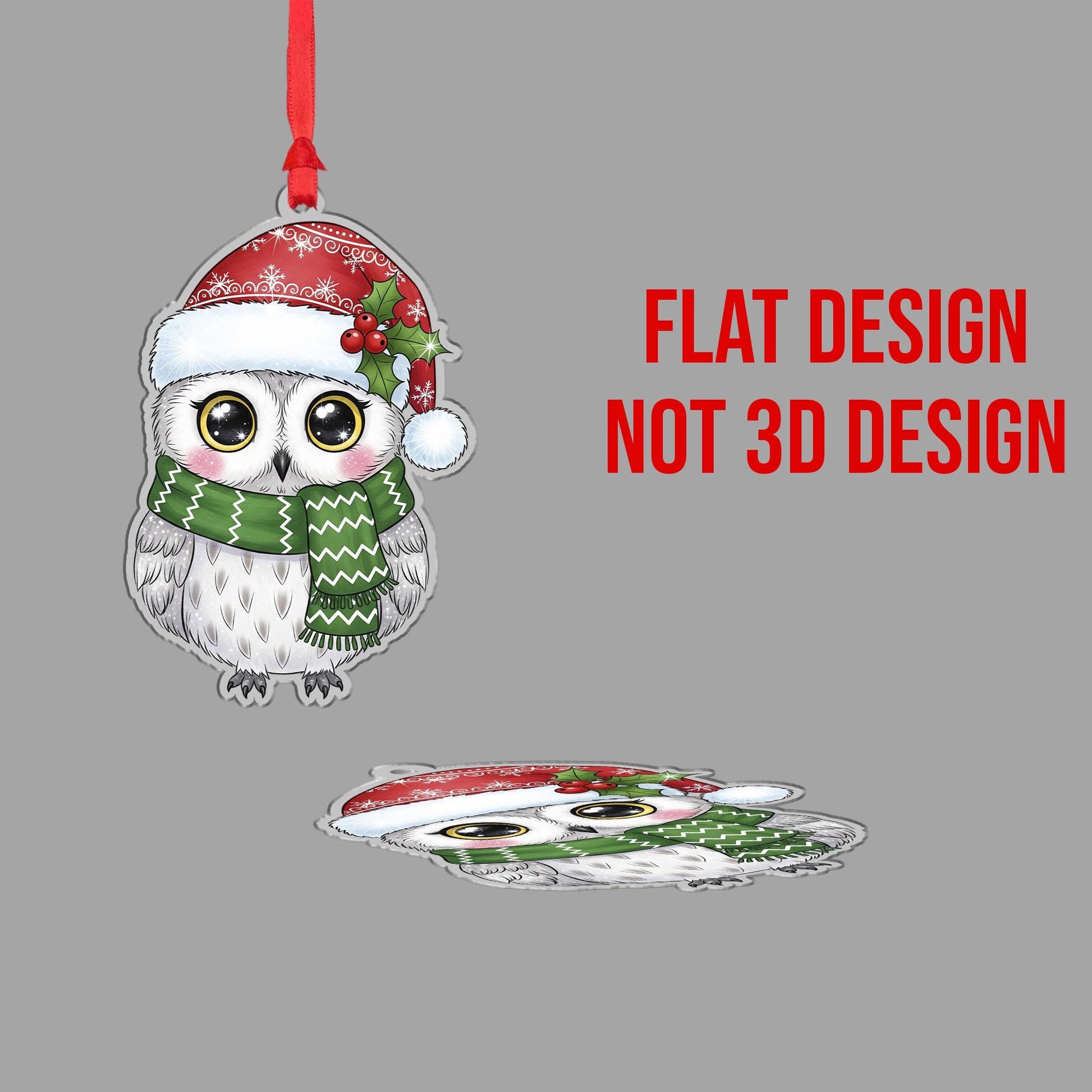 Owl Christmas Ornament: Double-Sided Holiday Tree Decoration