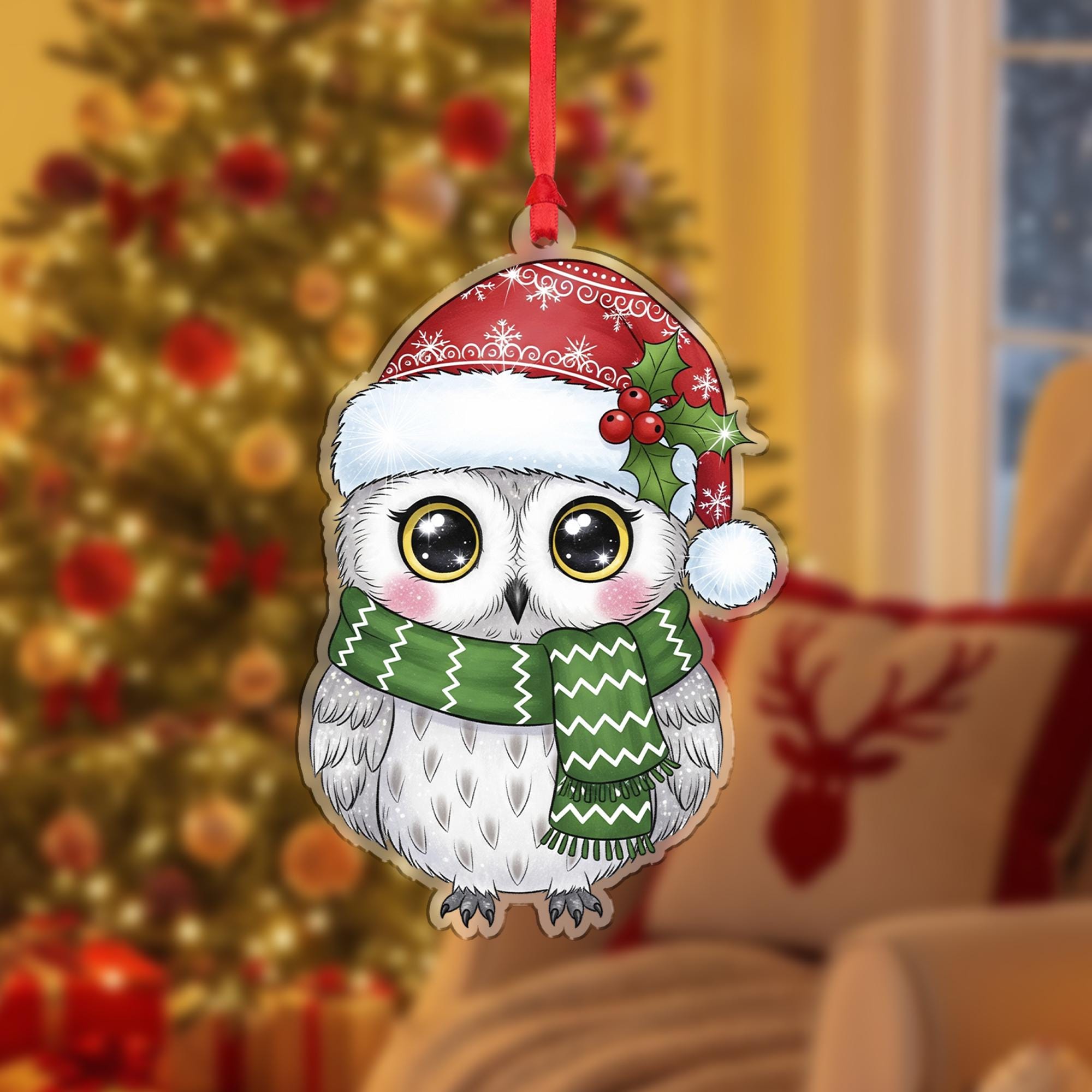 Owl Christmas Ornament: Double-Sided Holiday Tree Decoration