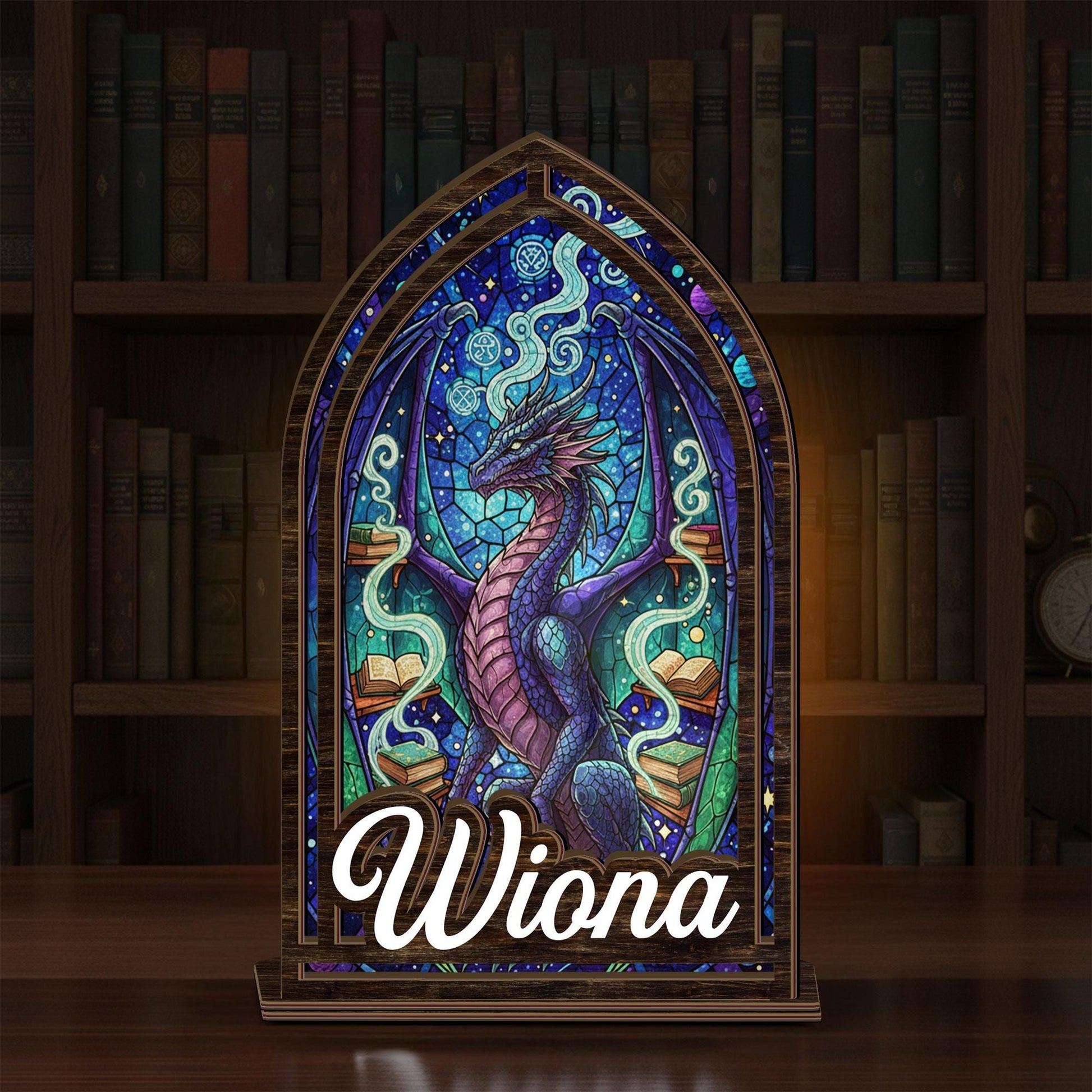 Bookish Dragon Candle Holder • Fantasy Fantasy Gothic Decor • Personalized Reading Nook Gift
