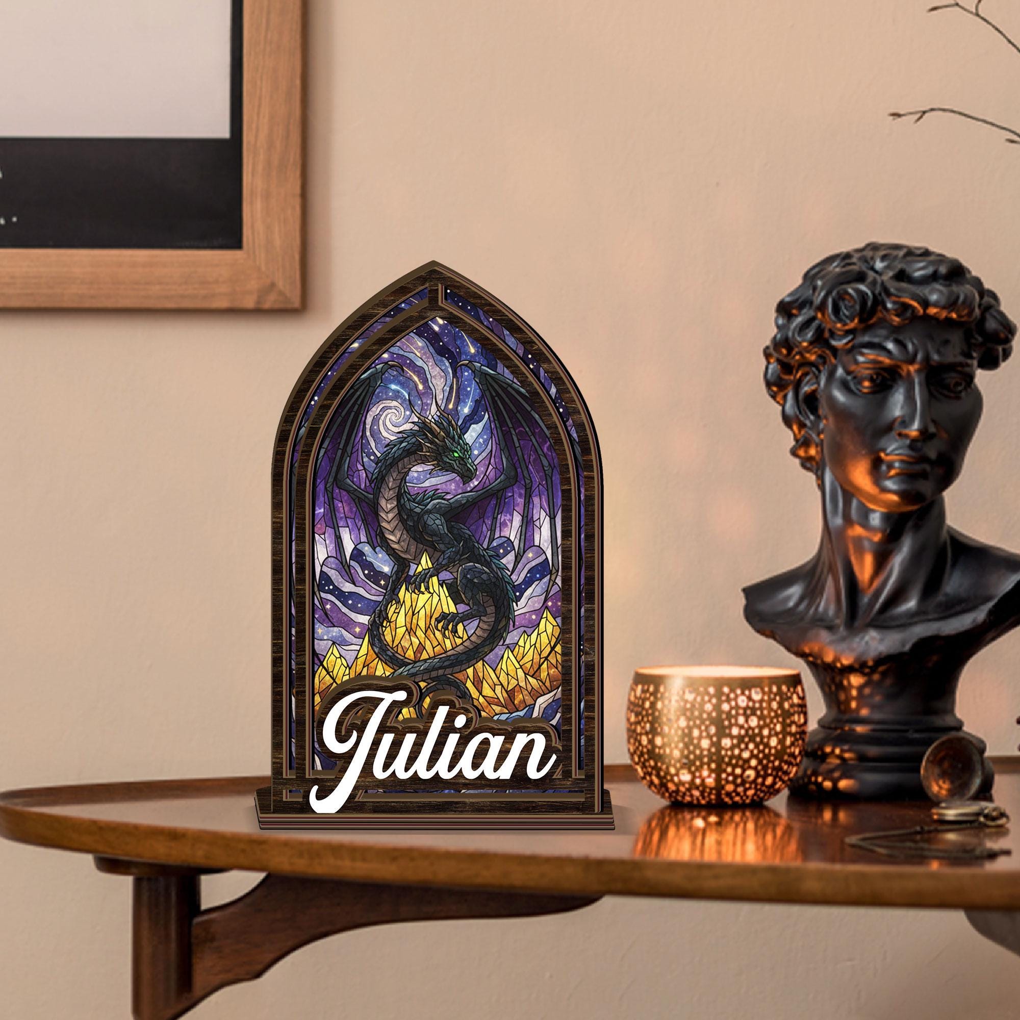 Bookish Dragon Candle Holder • Fantasy Fantasy Gothic Decor • Personalized Reading Nook Gift