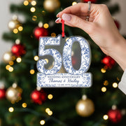 Personalized Anniversary Ornament – Number Decoration with Names and Date