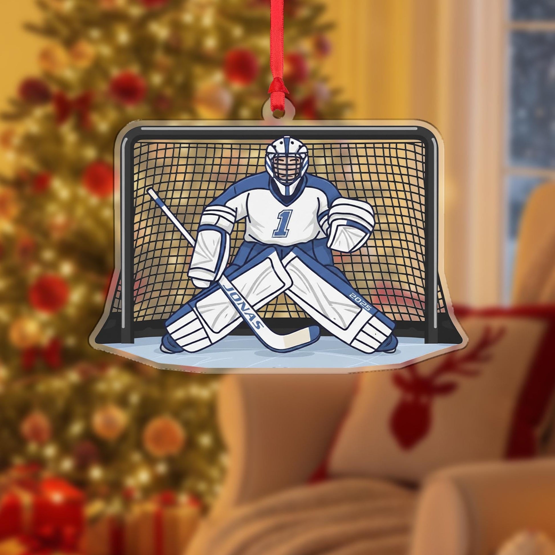 Custom Hockey Goalie Ornament – Christmas Tree Decoration, Sports Team Gift