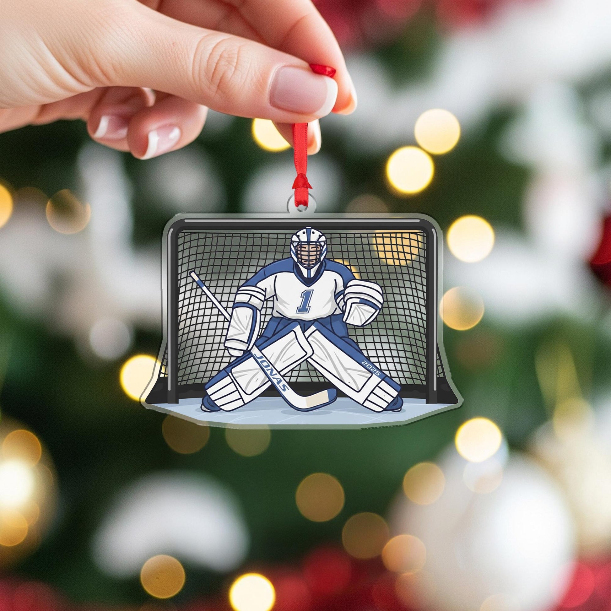 Custom Hockey Goalie Ornament – Christmas Tree Decoration, Sports Team Gift