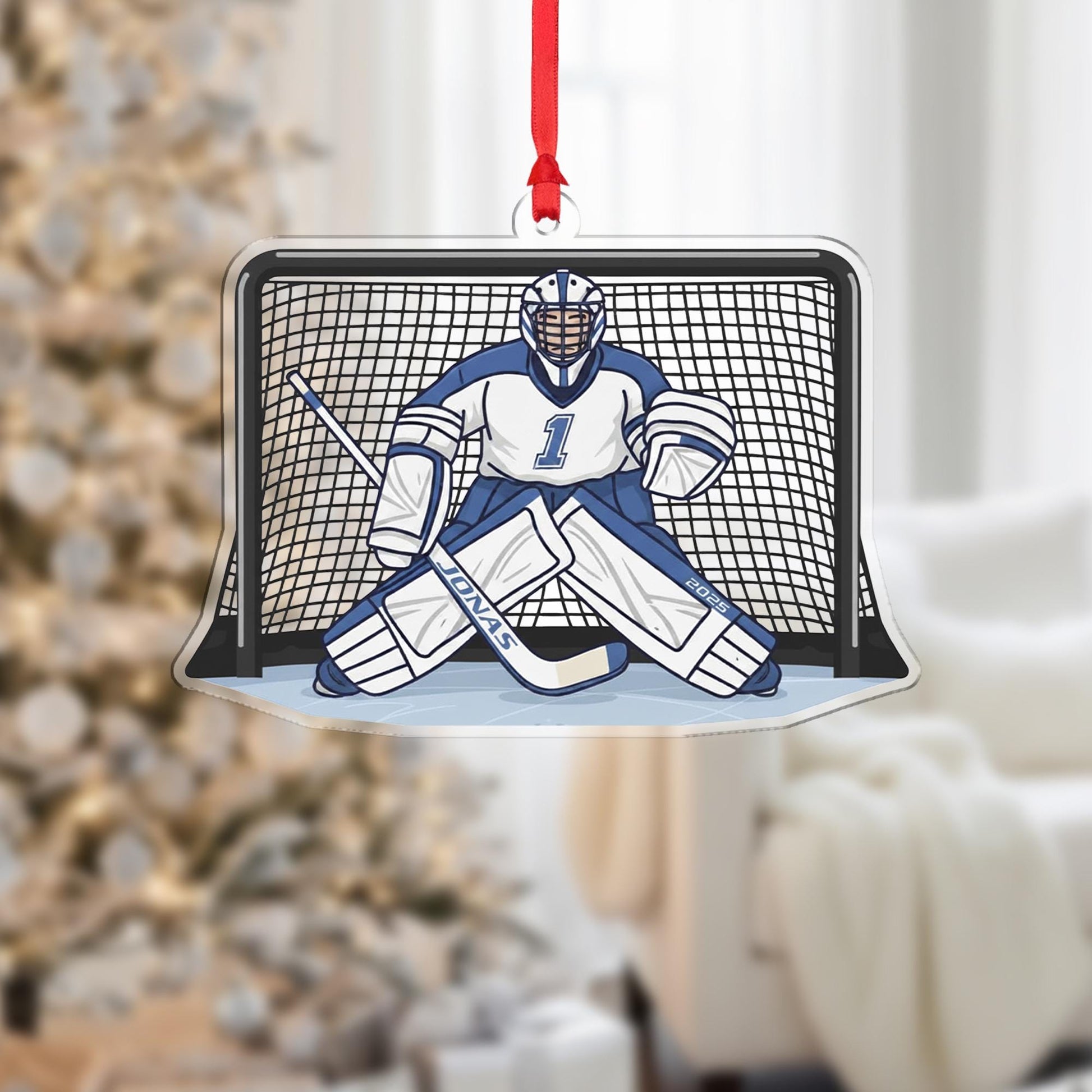 Custom Hockey Goalie Ornament – Christmas Tree Decoration, Sports Team Gift