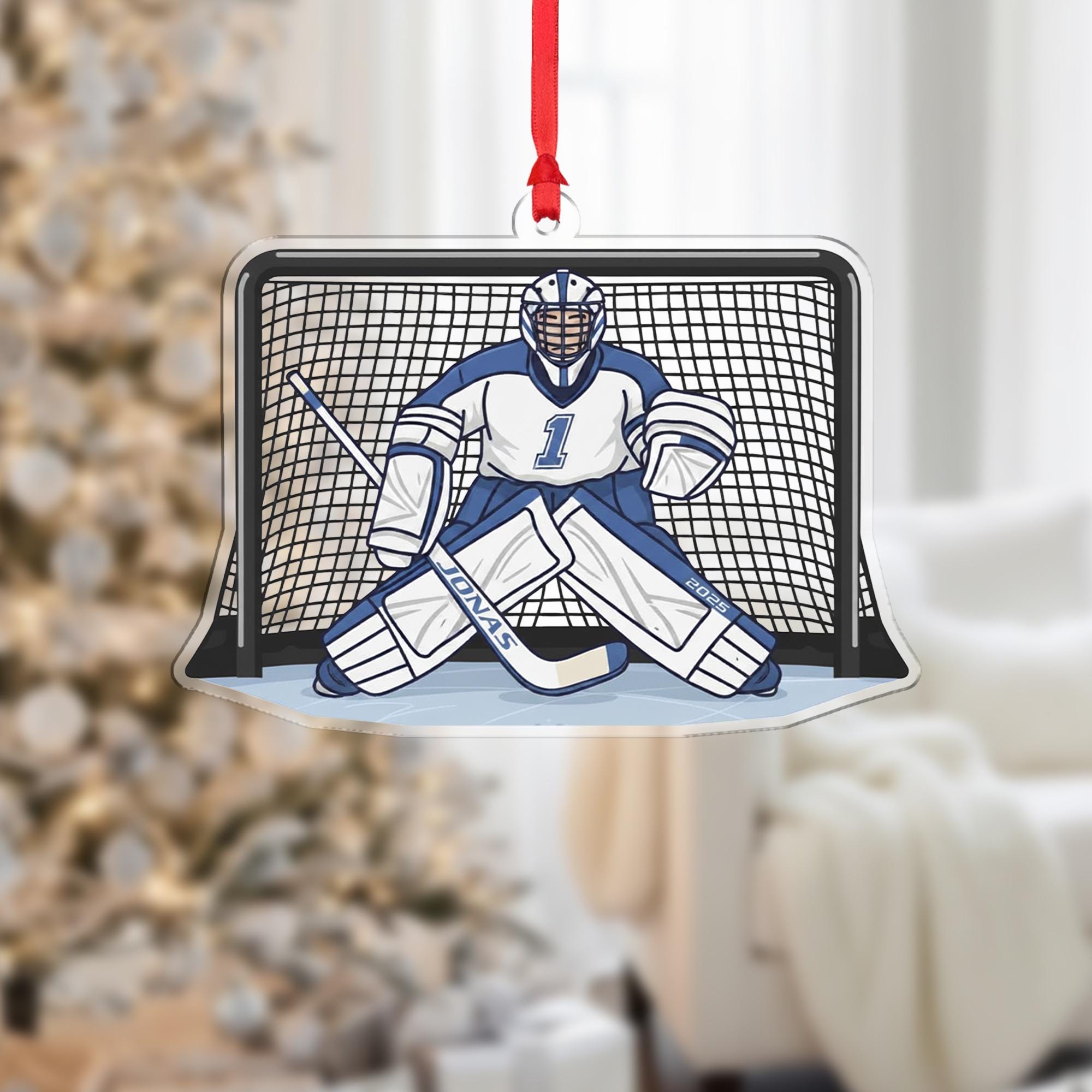Custom Hockey Goalie Ornament – Christmas Tree Decoration, Sports Team Gift