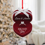 Engagement Ornament Ring Box Shape – Personalized Proposal Keepsake Decoration