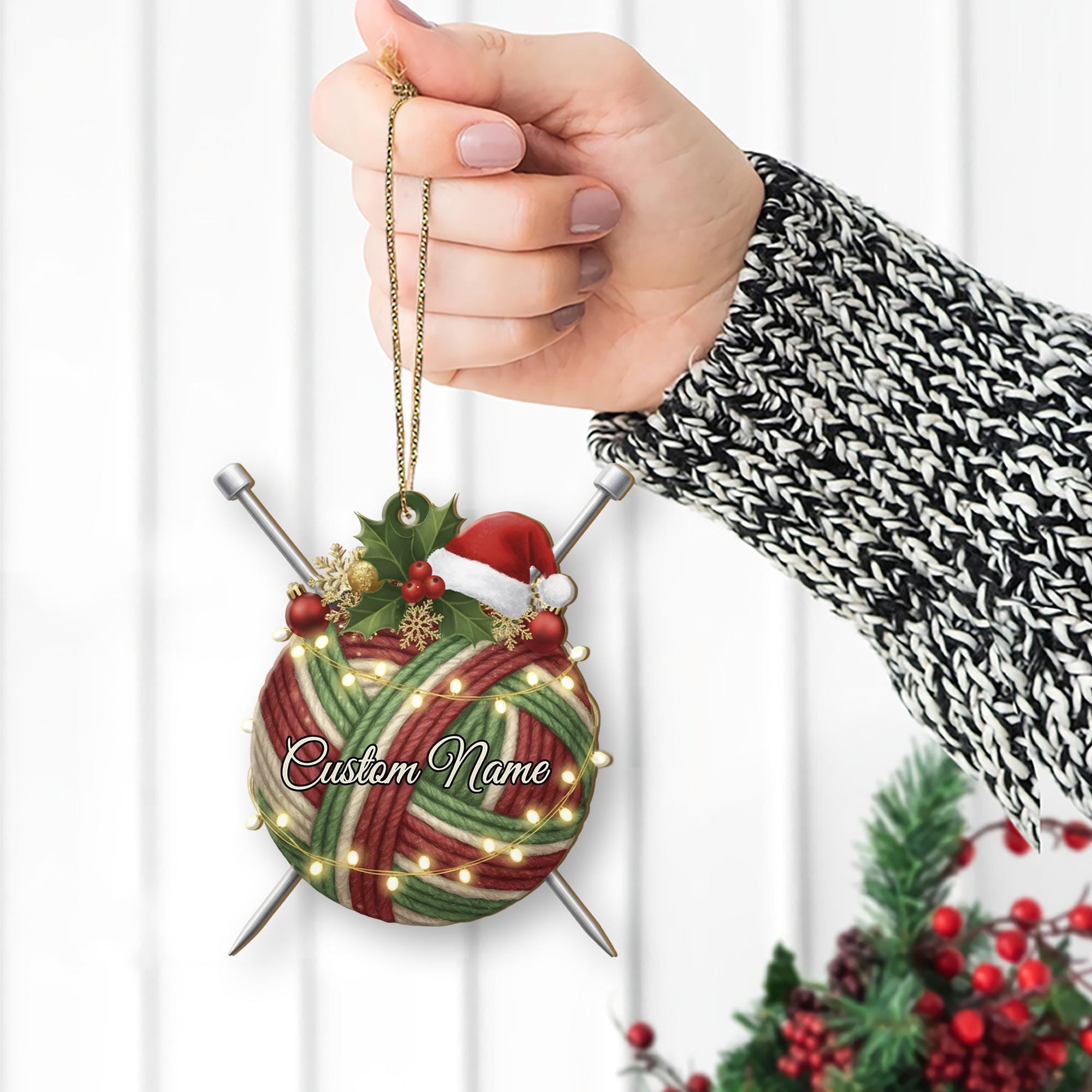 Knitting Lover Ornament – Personalized Yarn Christmas Tree Decor