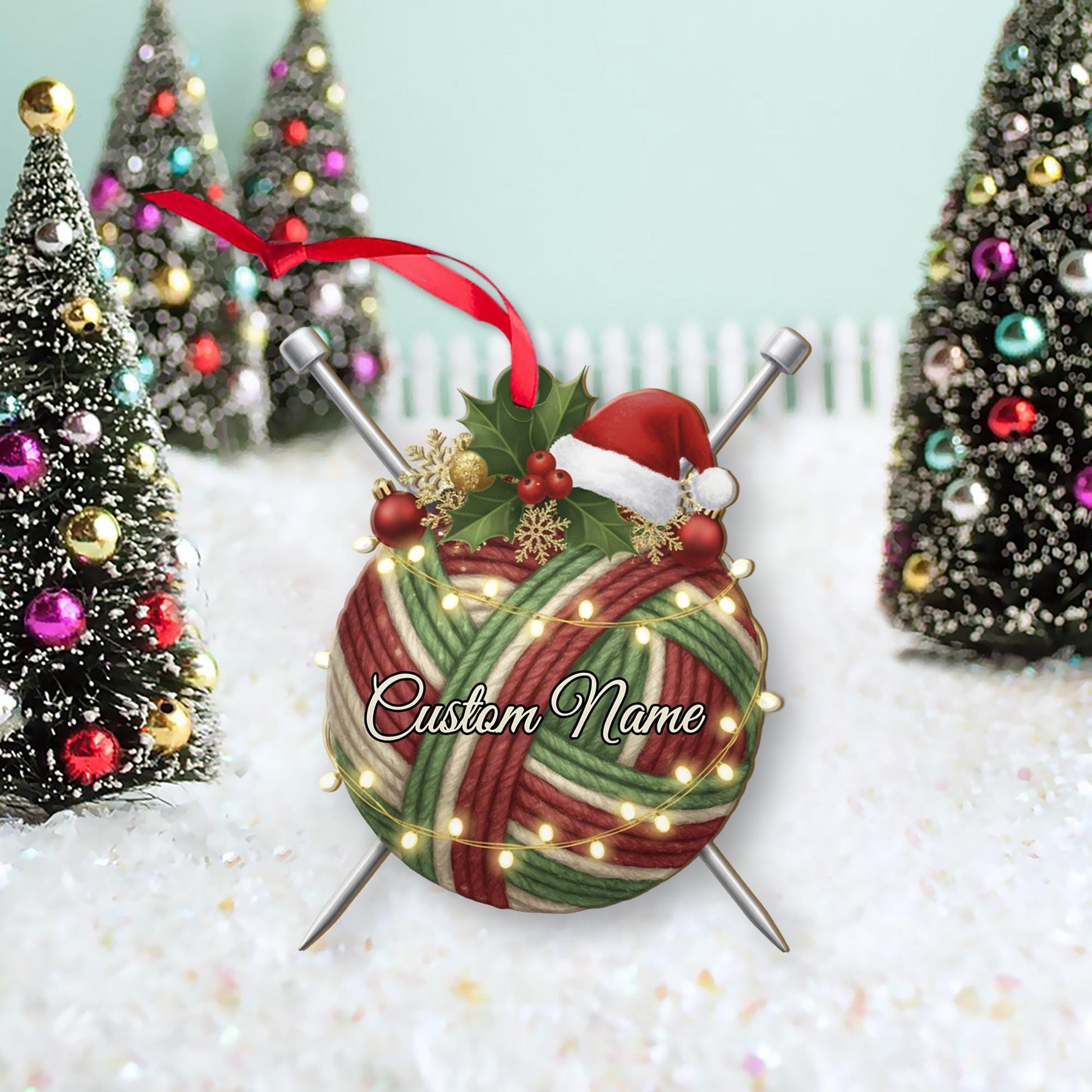 Knitting Lover Ornament – Personalized Yarn Christmas Tree Decor