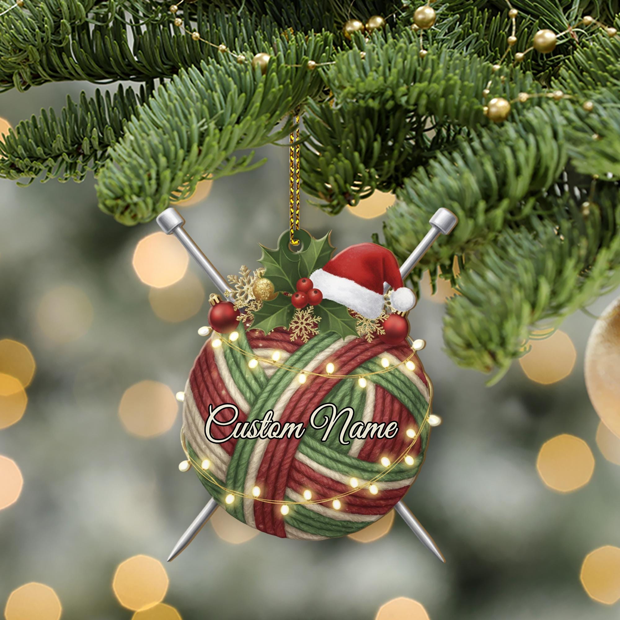 Knitting Lover Ornament – Personalized Yarn Christmas Tree Decor