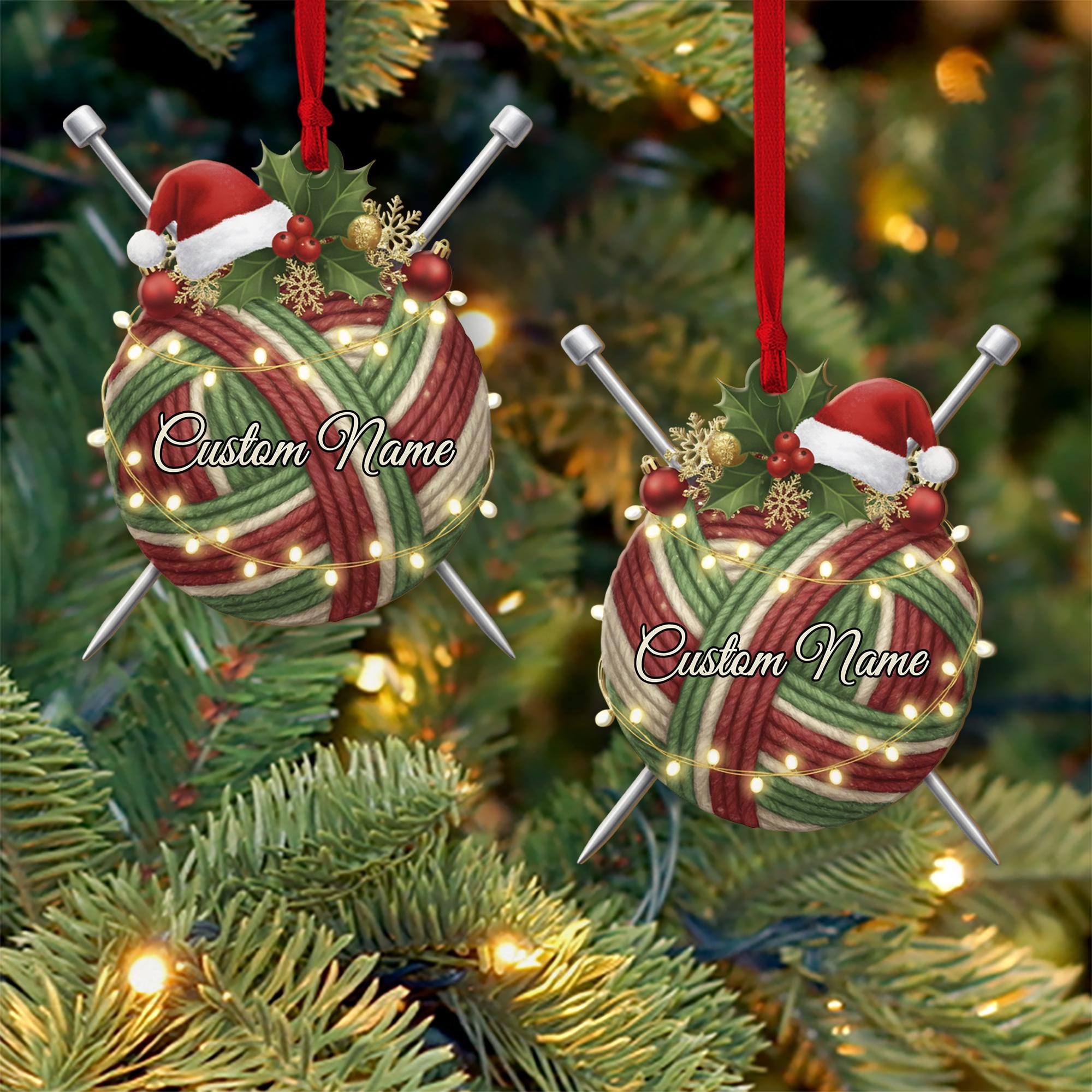 Knitting Lover Ornament – Personalized Yarn Christmas Tree Decor
