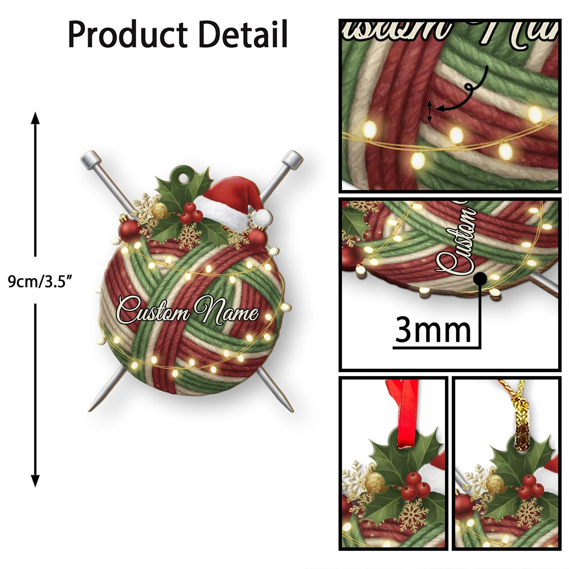Knitting Lover Ornament – Personalized Yarn Christmas Tree Decor