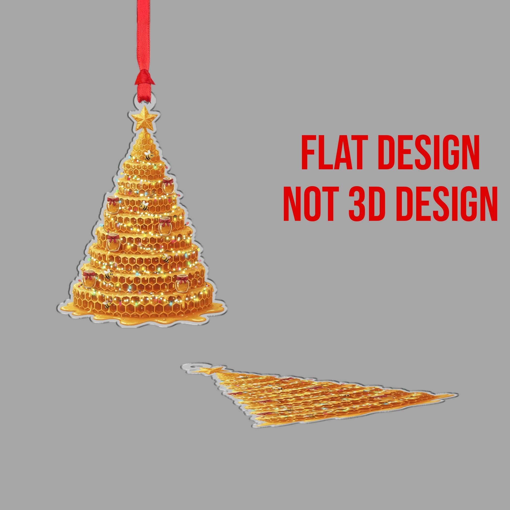 Bee Ornament – Honeycomb Christmas Tree Decoration for Beekeepers