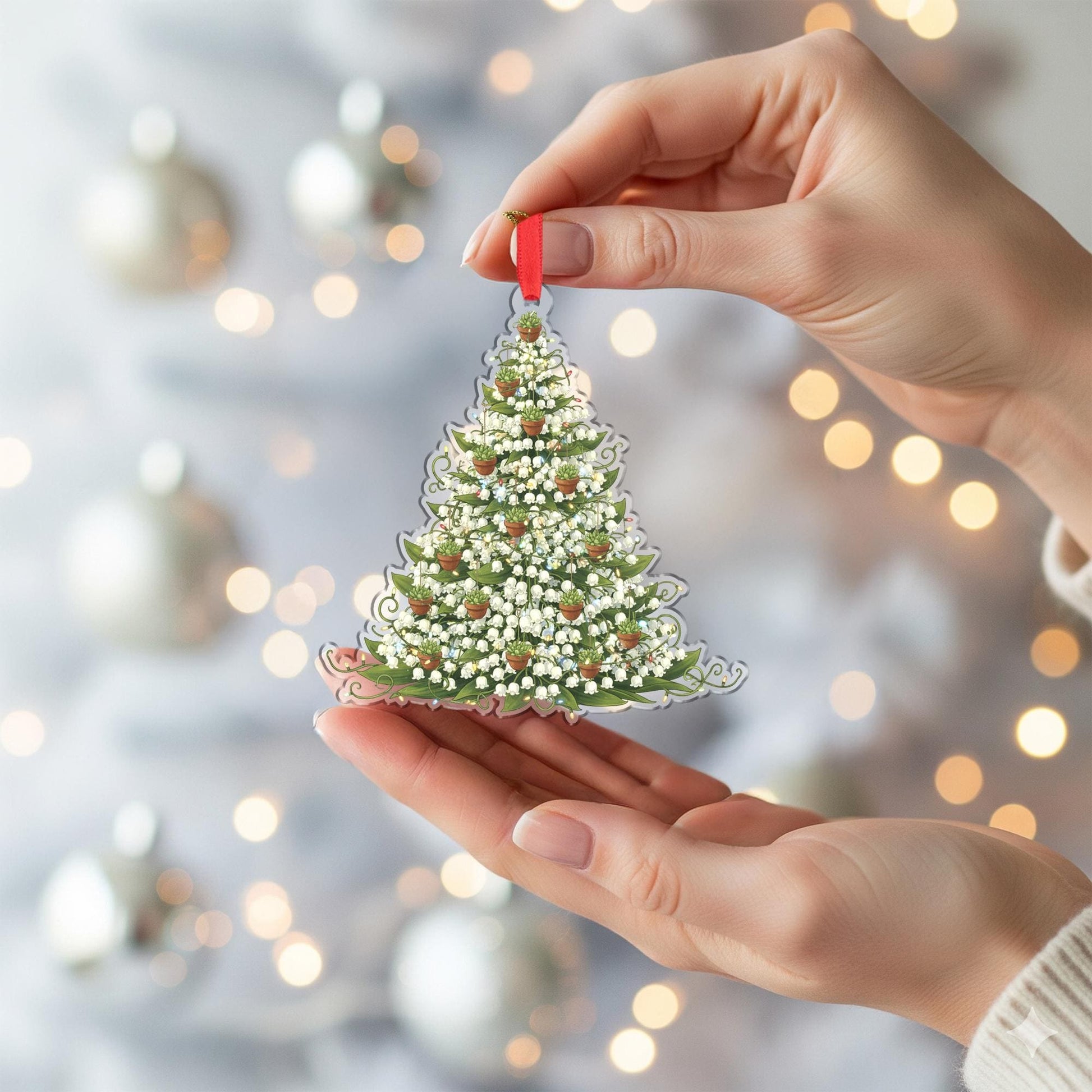Lily of the Valley Christmas Tree Ornament: Floral Holiday Decoration