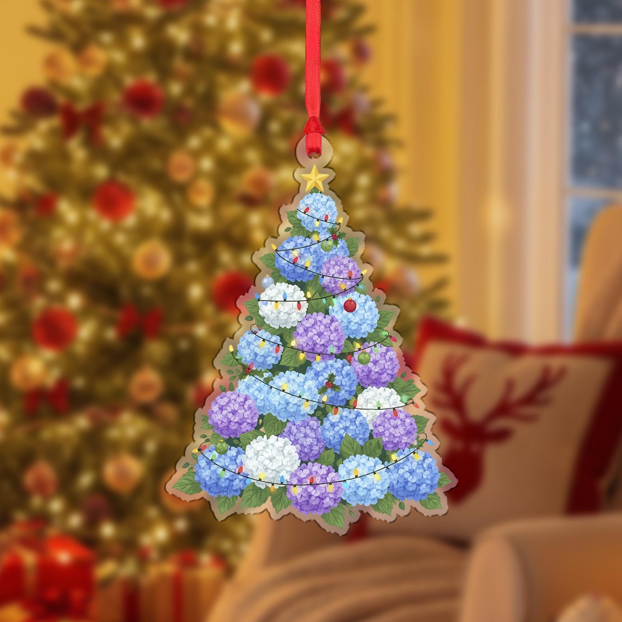 Hydrangea Christmas Tree Ornament – Floral Holiday Gift for Gardeners