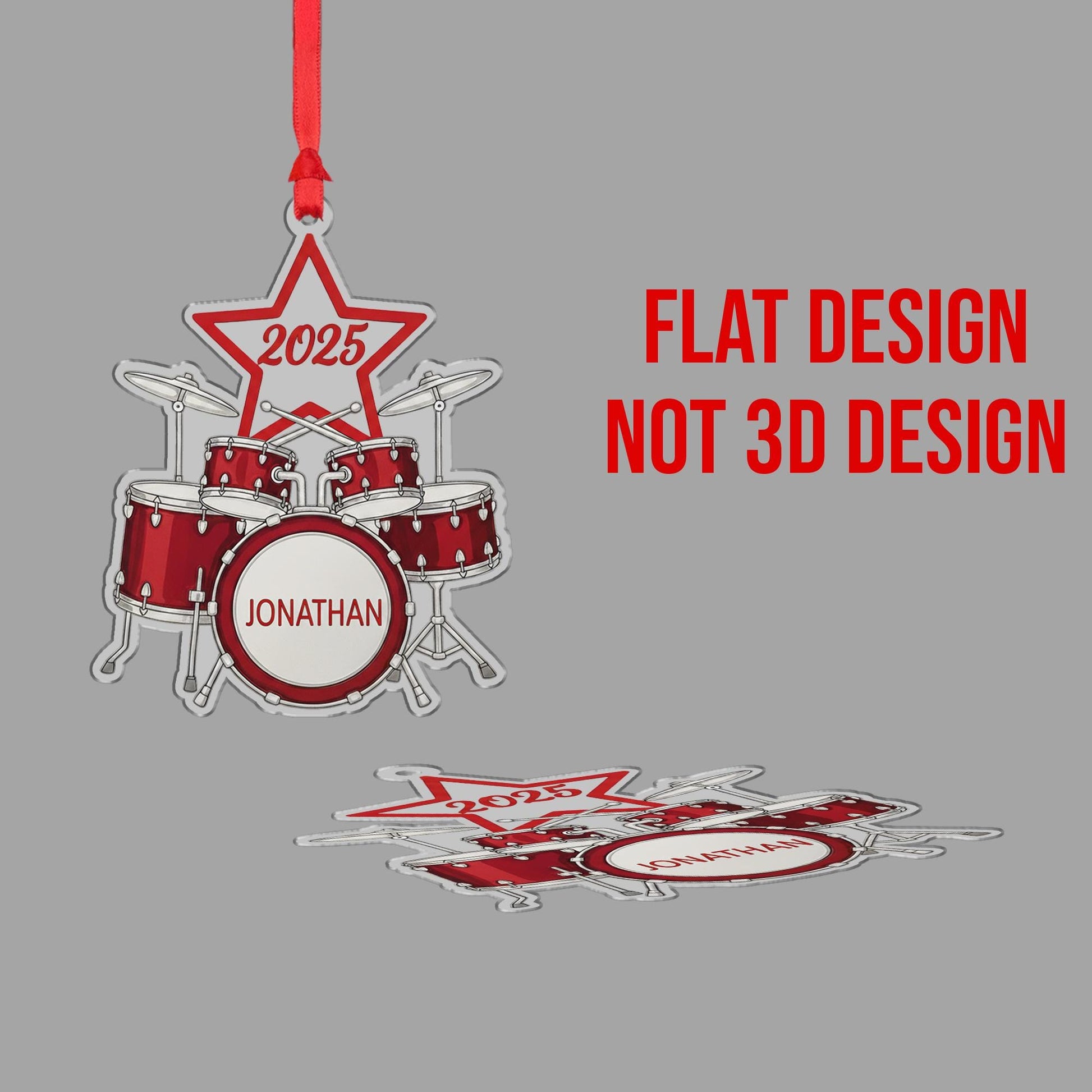 Personalized Drum Set Ornament - Custom Band Musician Drummer Christmas Gift