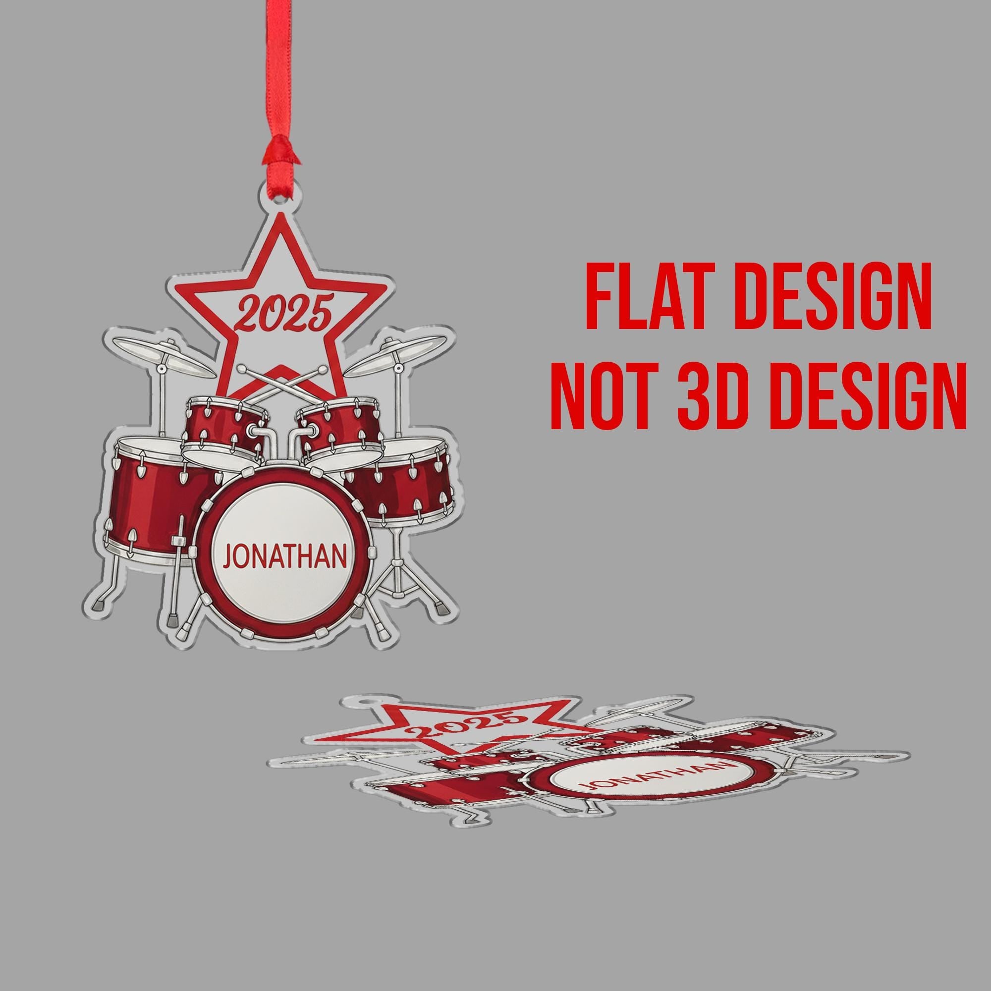 Personalized Drum Set Ornament - Custom Band Musician Drummer Christmas Gift