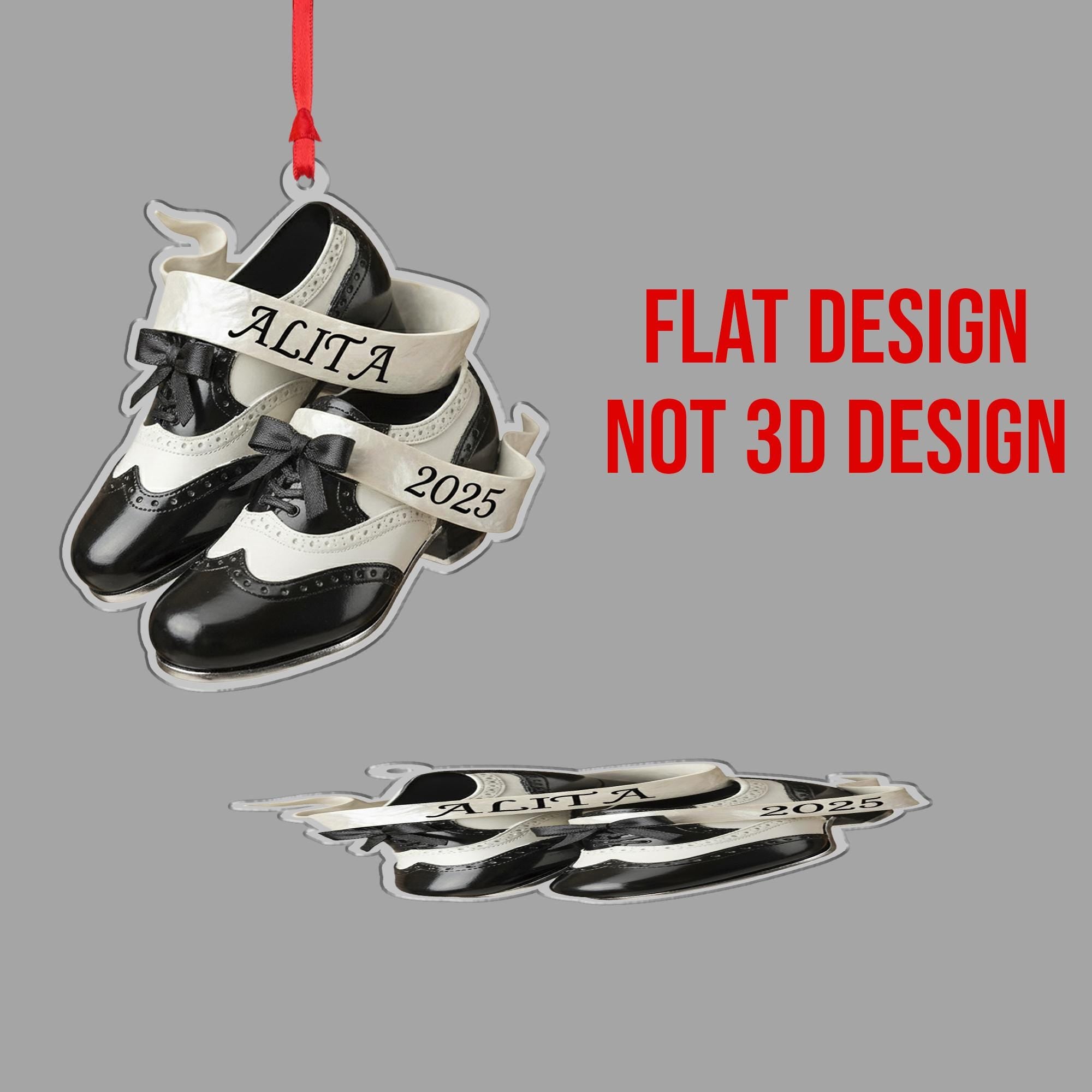 Personalized Tap Shoes Ornament, Custom Christmas Dancer Gift, Wingtip Broadway