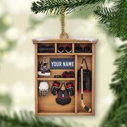 Personalized Hockey Locker Ornament - Custom Player Gear Shelf Gift