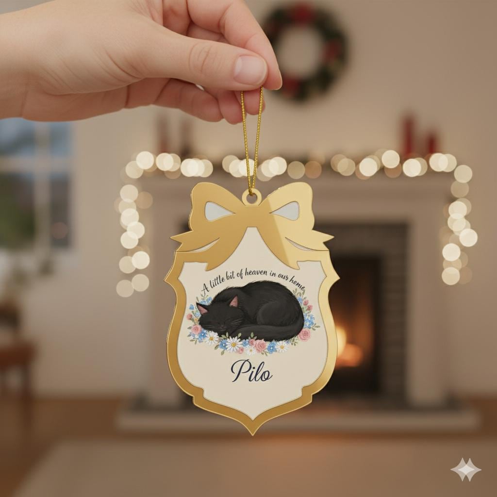 Personalized Cat Ornament – Custom Pet Memorial Christmas Tree Gift
