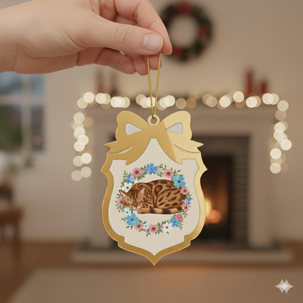 Personalized Cat Ornament – Custom Pet Memorial Christmas Tree Gift