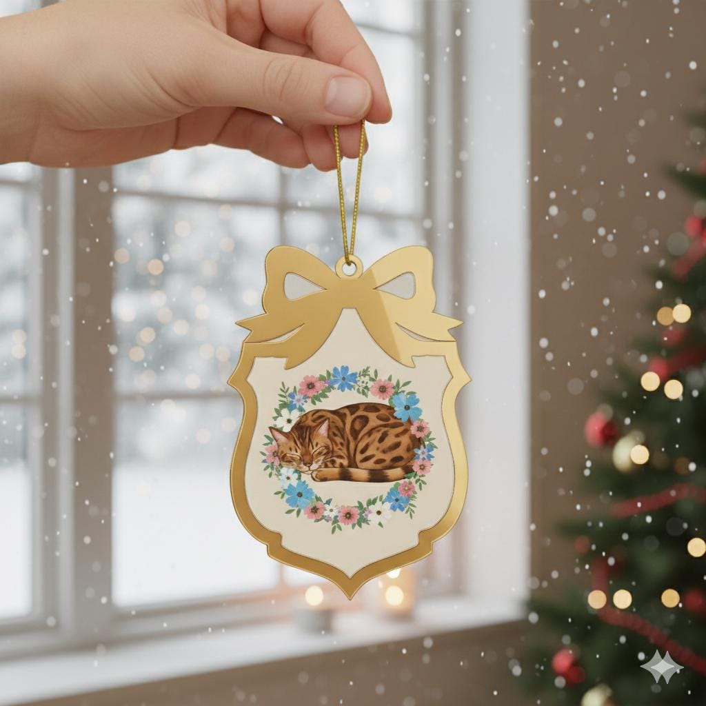 Personalized Cat Ornament – Custom Pet Memorial Christmas Tree Gift
