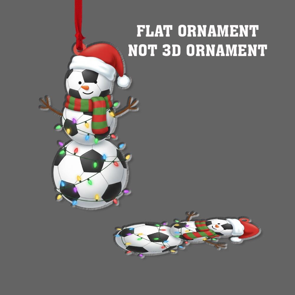 Soccer Snowman Ornament – Funny Sports Christmas Tree Decoration for Players
