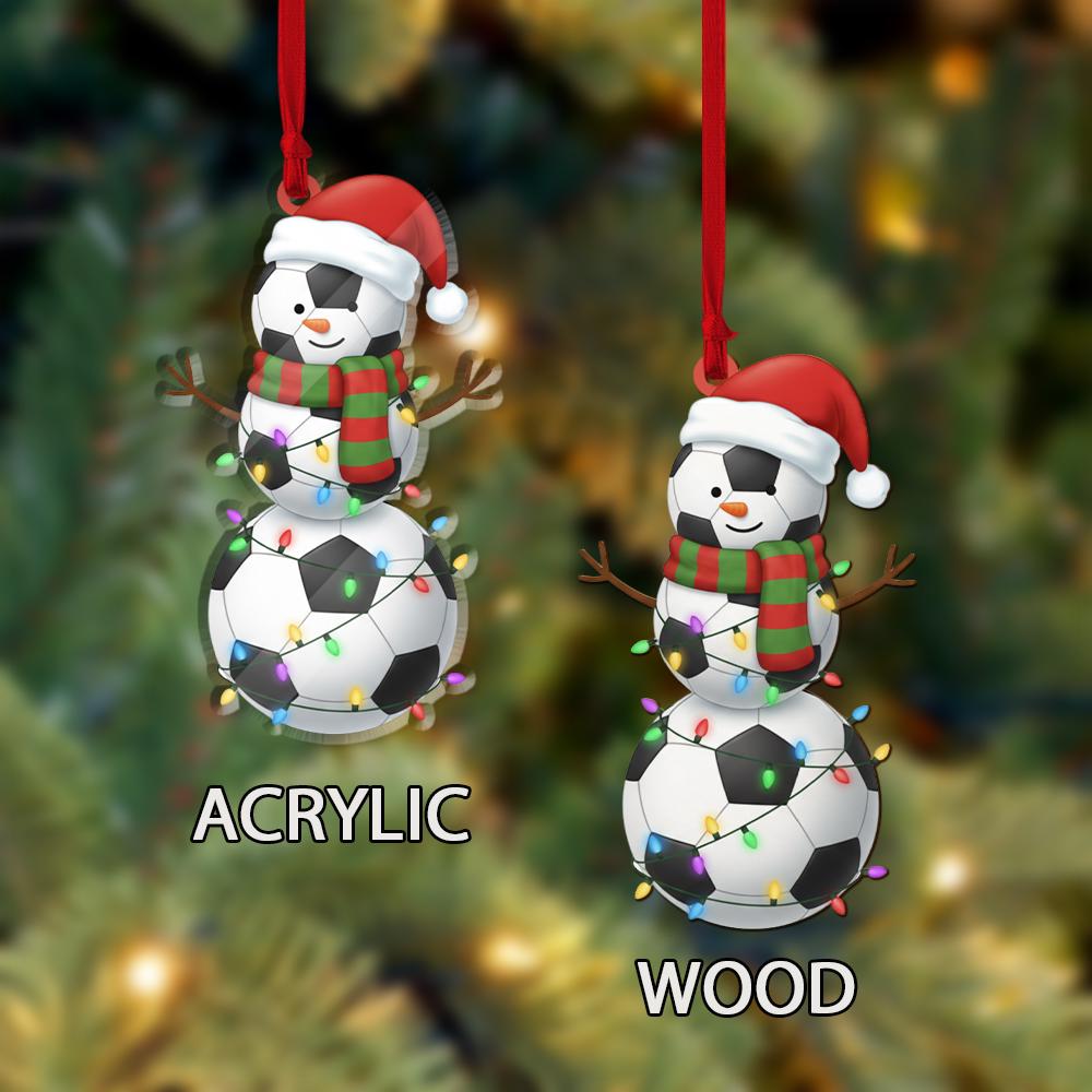 Soccer Snowman Ornament – Funny Sports Christmas Tree Decoration for Players