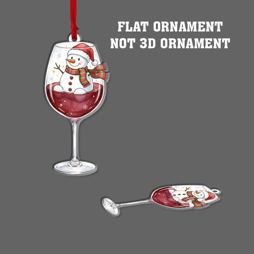 Wine Glass Snowman Ornament – Funny Christmas Tree Decoration for Wine Lovers