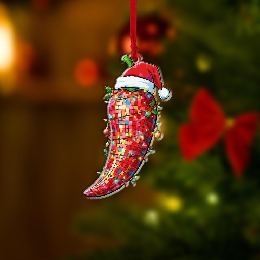 Chili Pepper Christmas Ornament – Funny Spicy Holiday Tree Decoration