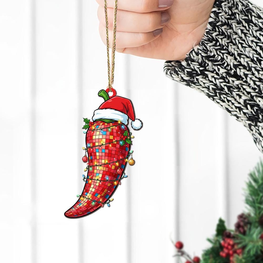 Chili Pepper Christmas Ornament – Funny Spicy Holiday Tree Decoration