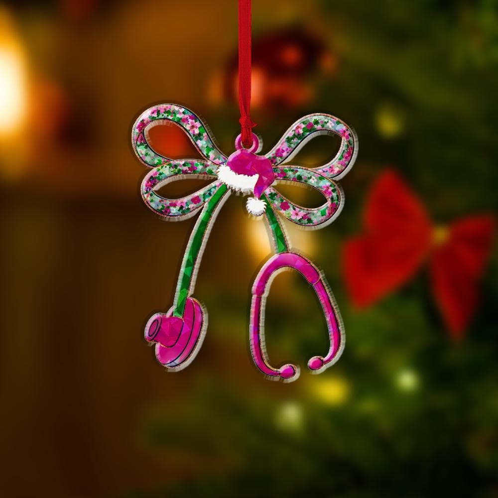 Stethoscope Christmas Ornament – Medical Holiday Tree Decoration for Nurses & Doctors