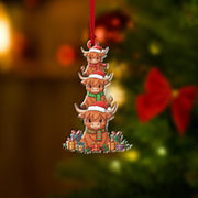 Highland Cow Christmas Ornament – Cute Holiday Tree Decoration for Farmhouse Lovers