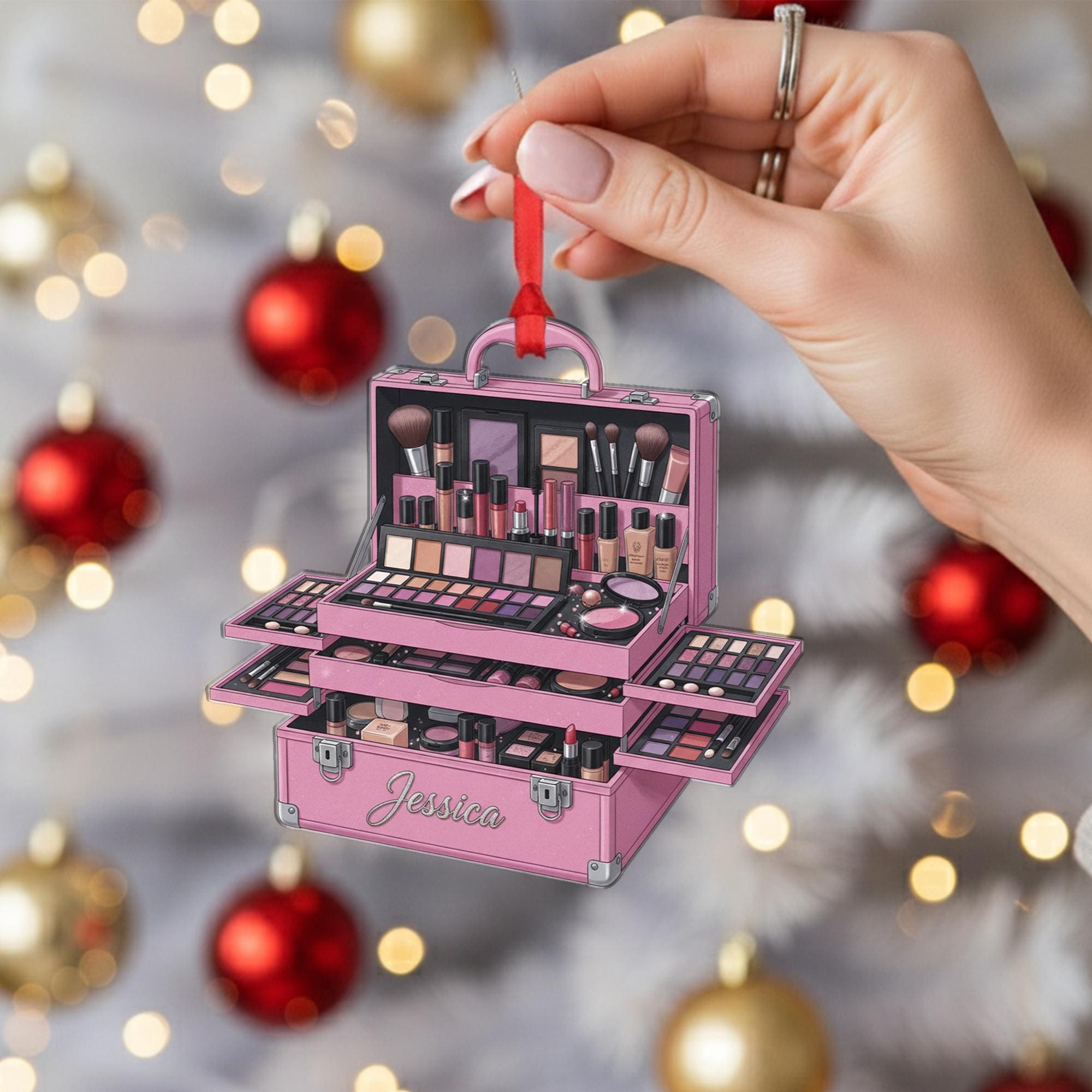Personalized Makeup Ornament – Cosmetic Case Christmas Decoration