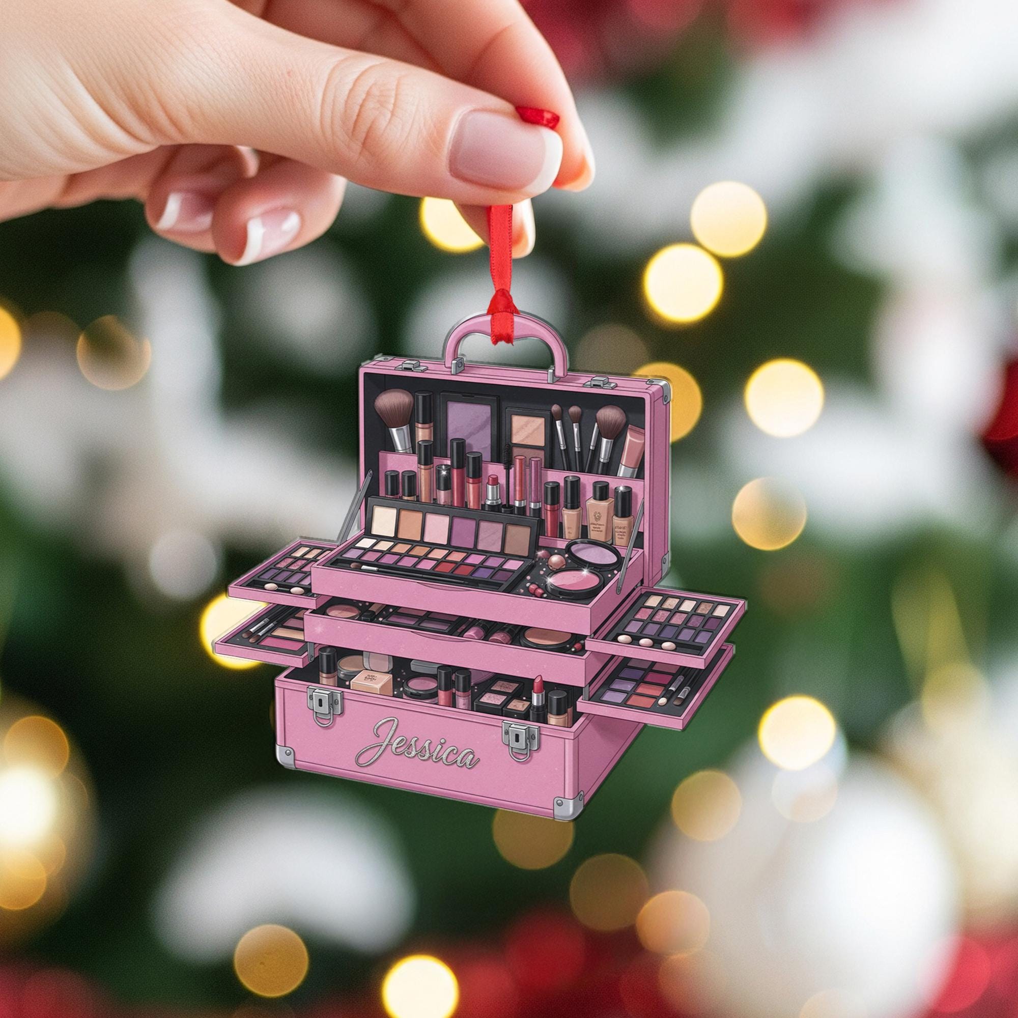 Personalized Makeup Ornament – Cosmetic Case Christmas Decoration